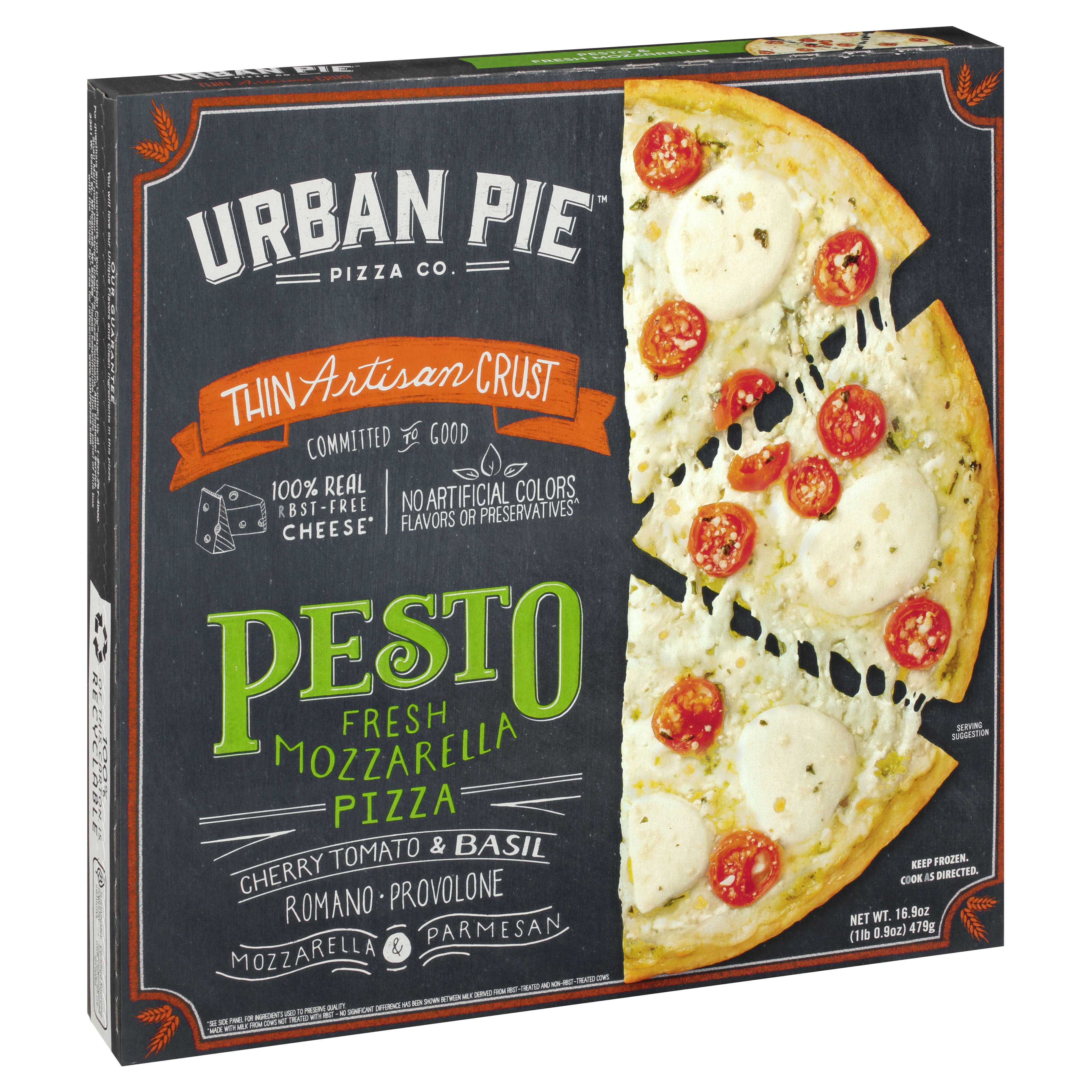 Urban Pie Thin Artisan Crust Pesto Fresh Mozzarella Pizza