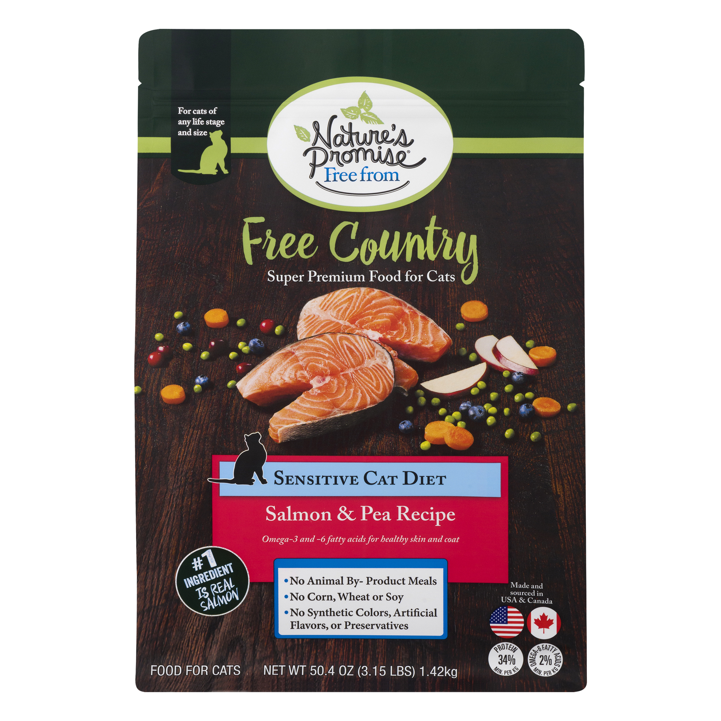 Natures Promise Free From Free Country Sensitive Cat Diet Salmon & Pea ...