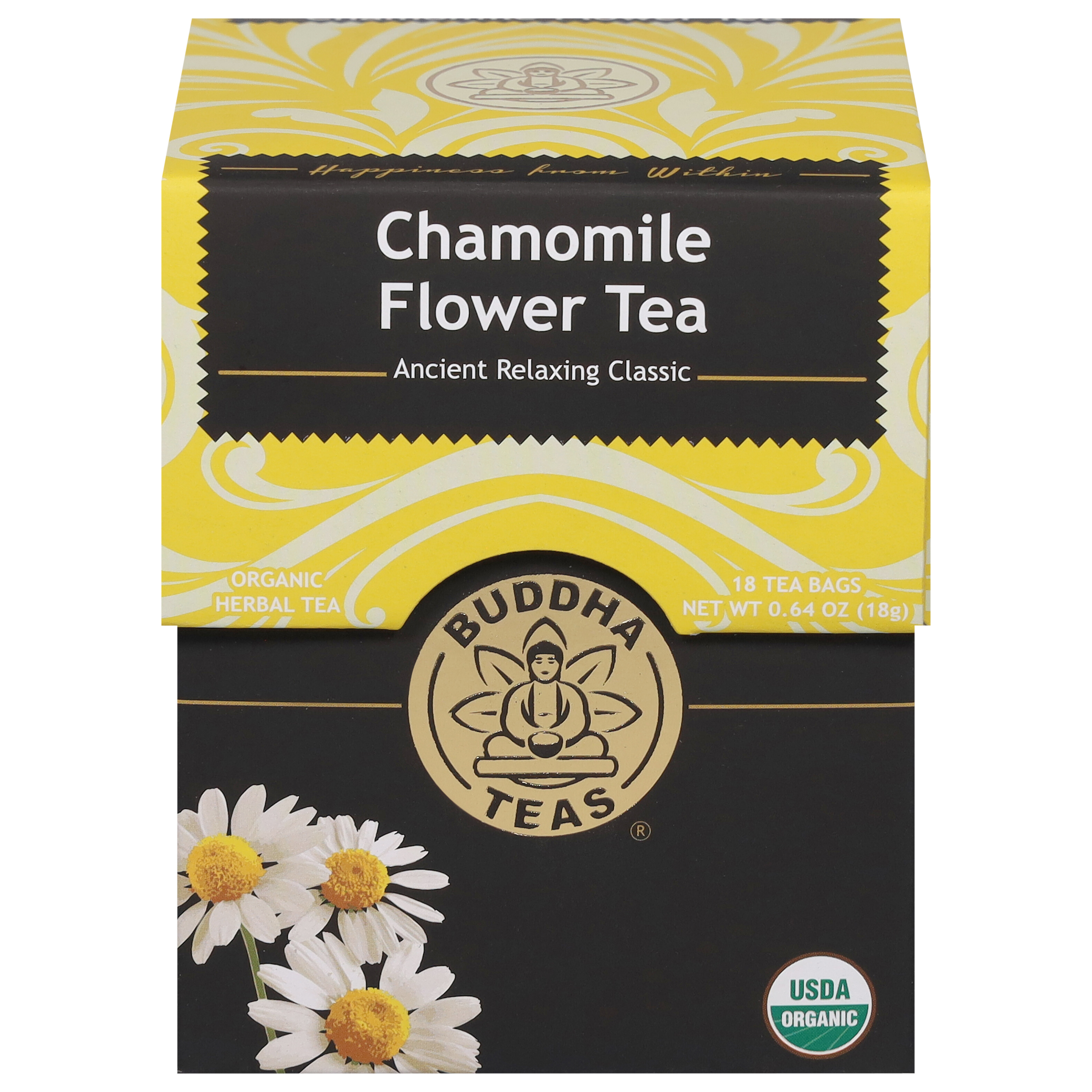 Buddha Teas Organic Chamomile Flower Herbal Tea 18 Tea Bags