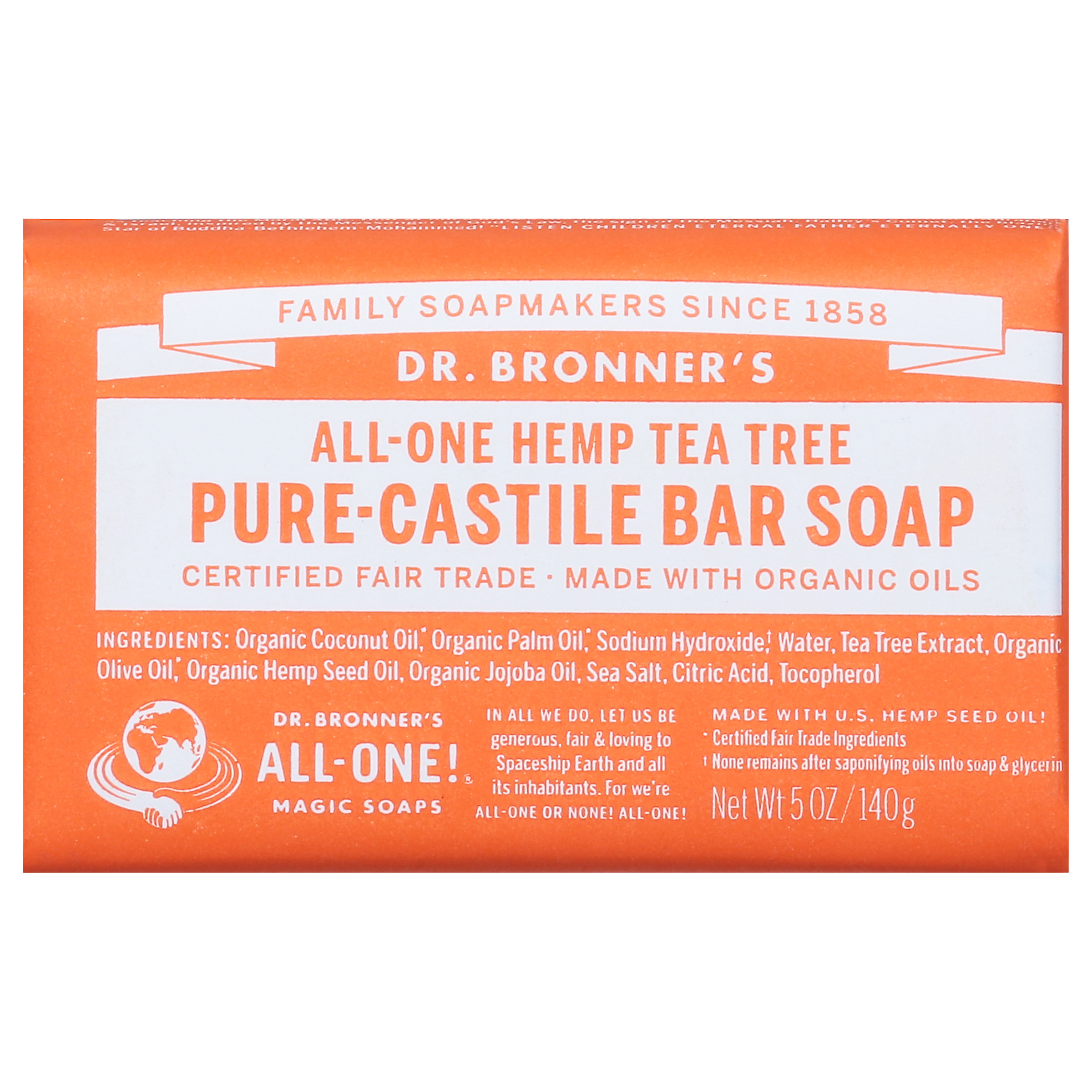 Dr. Bronner's All-One Hemp Tea Tree Pure-Castile Bar Soap