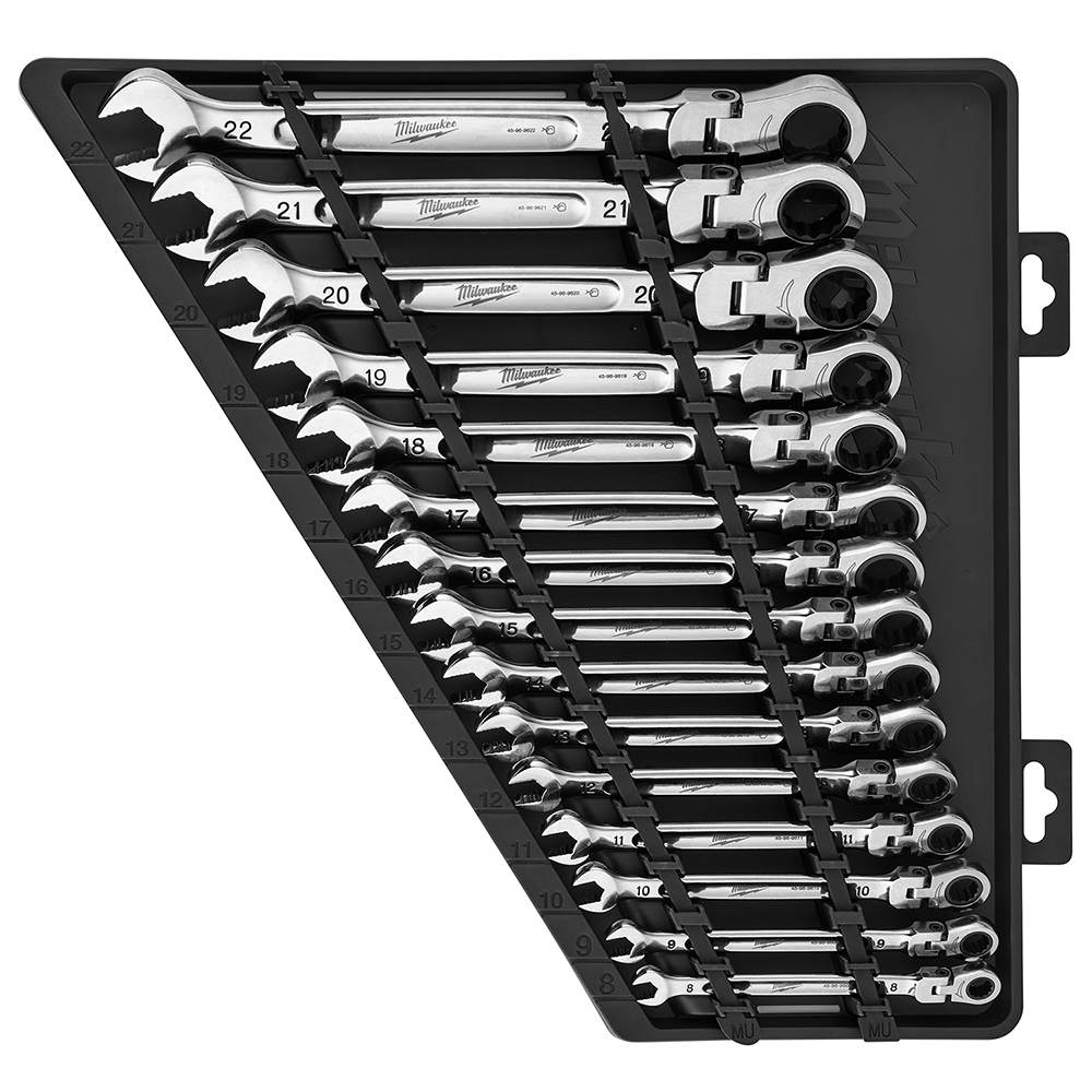 Flex head wrench set