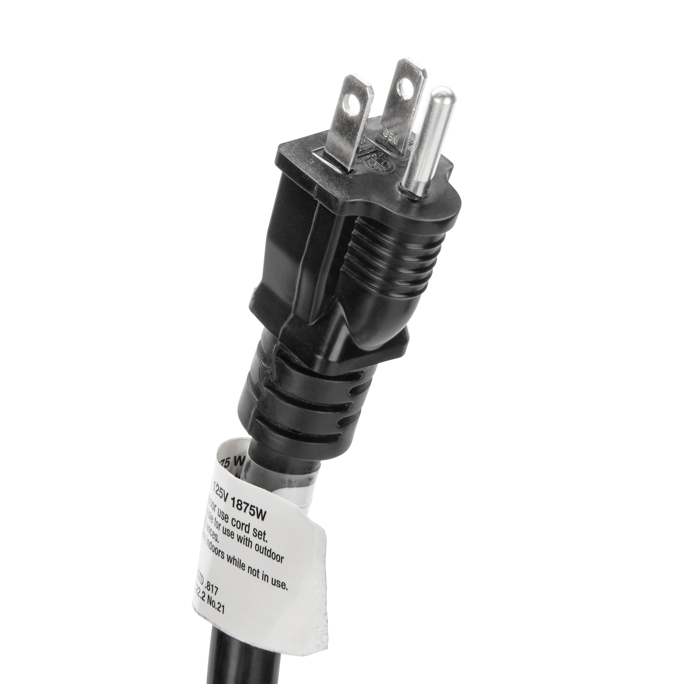 15 Amp Camco 30' Black Ext Cord125V/1875W 14Ga (E/F) cETLus