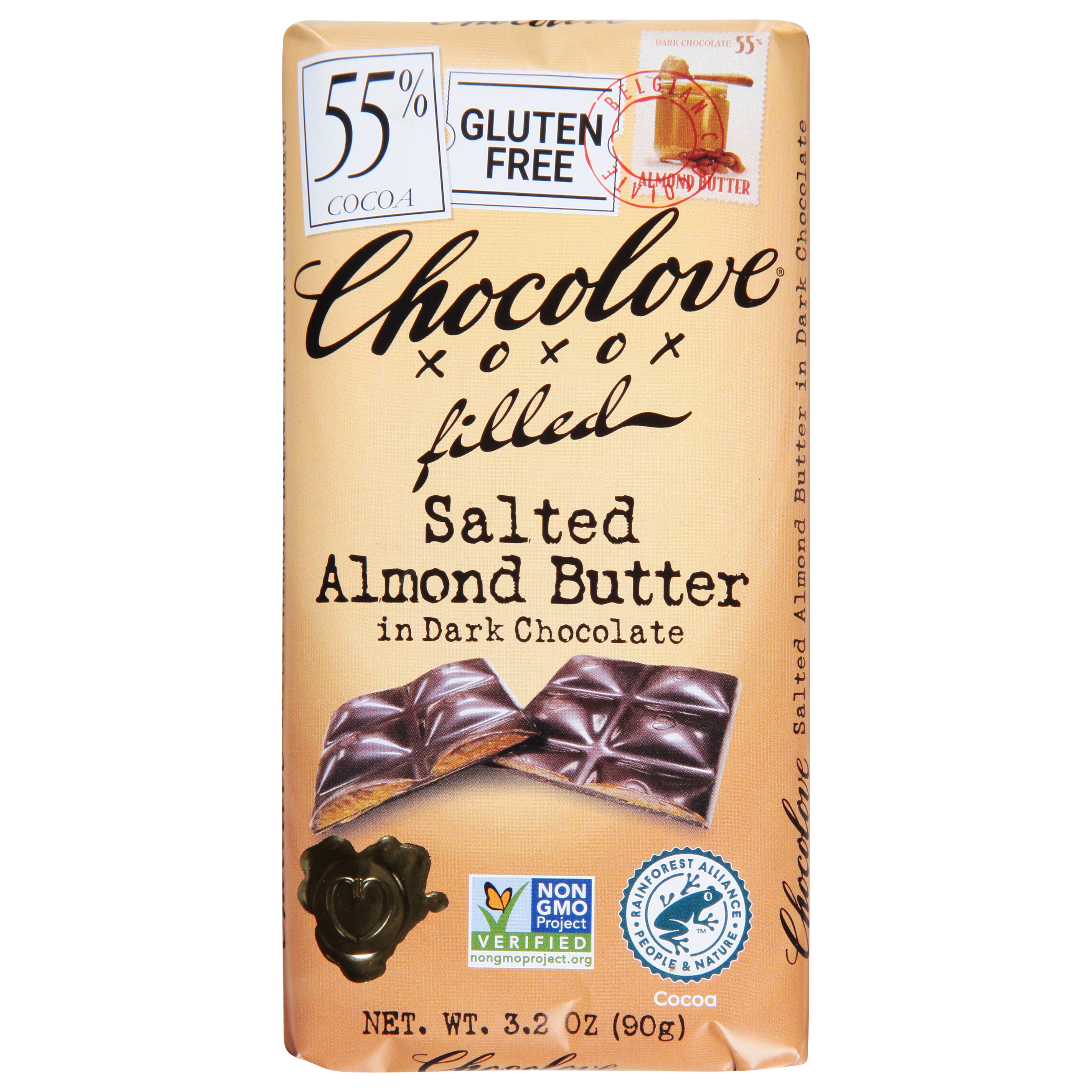 Chocolove 55% Cocoa Filled in Dark Chocolate Salted Almond Butter