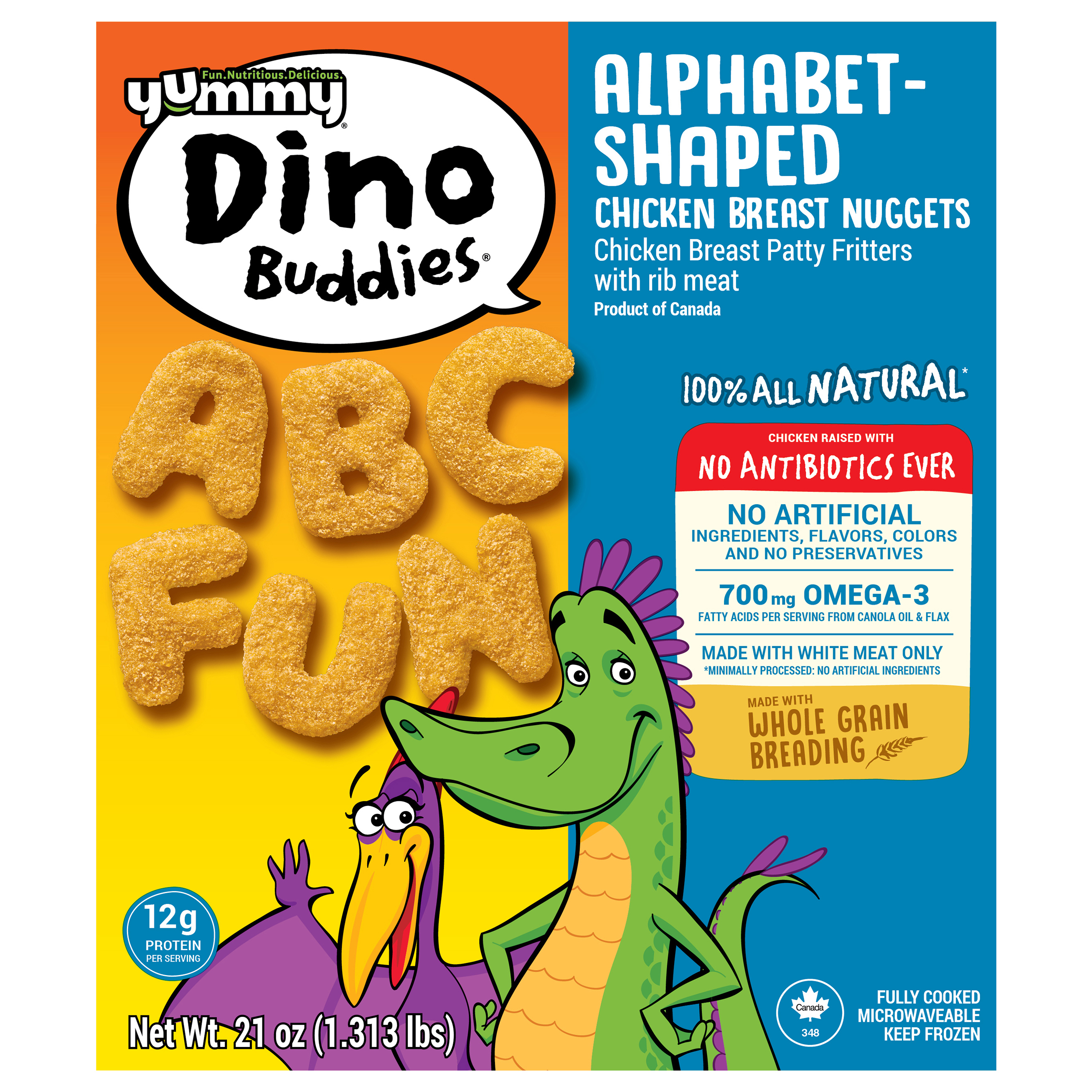 Yummy Dino Buddies Chicken Breast Nuggets, Alphabet-Shaped