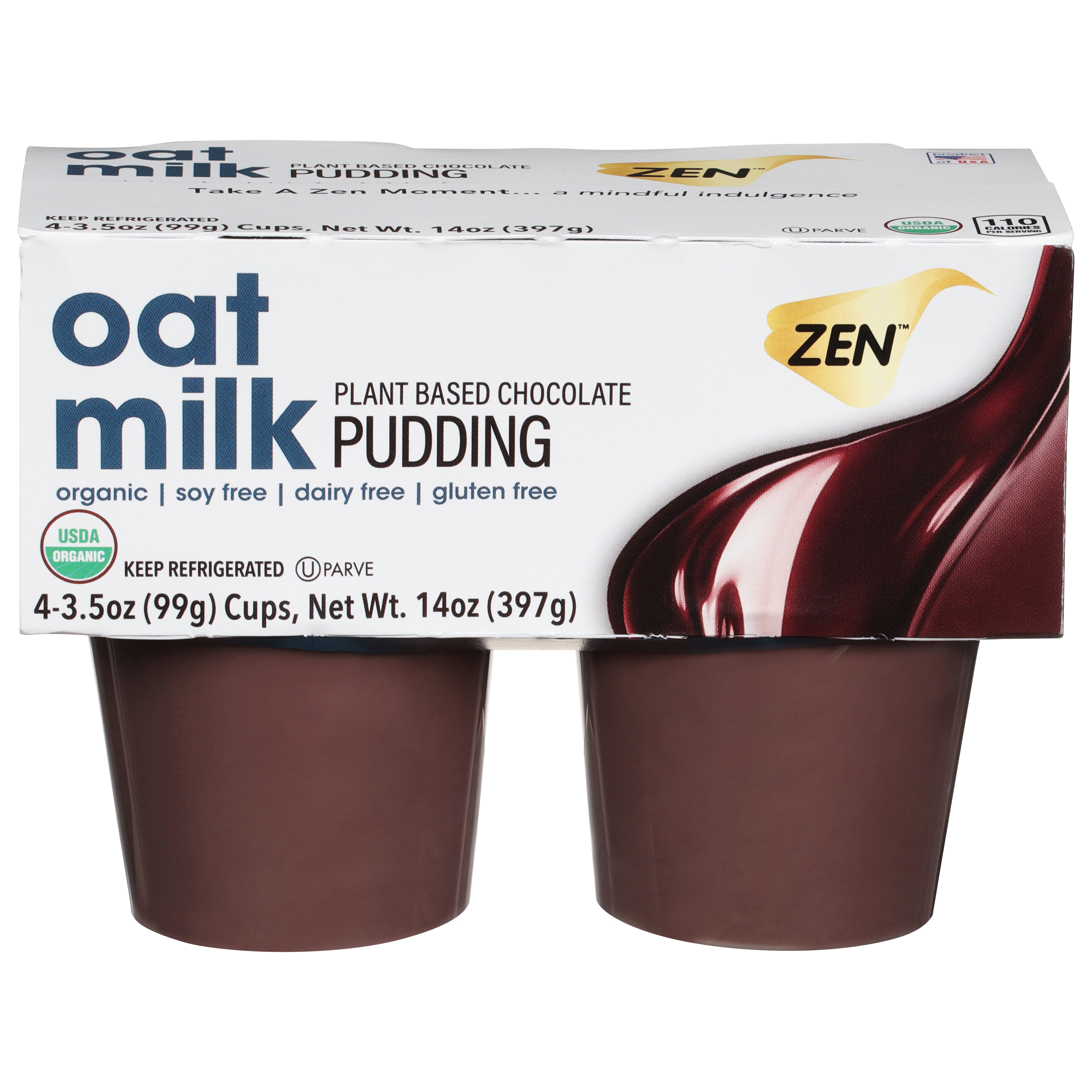 Zen Oat Milk Chocolate Pudding 4 - 3.5 oz Cups