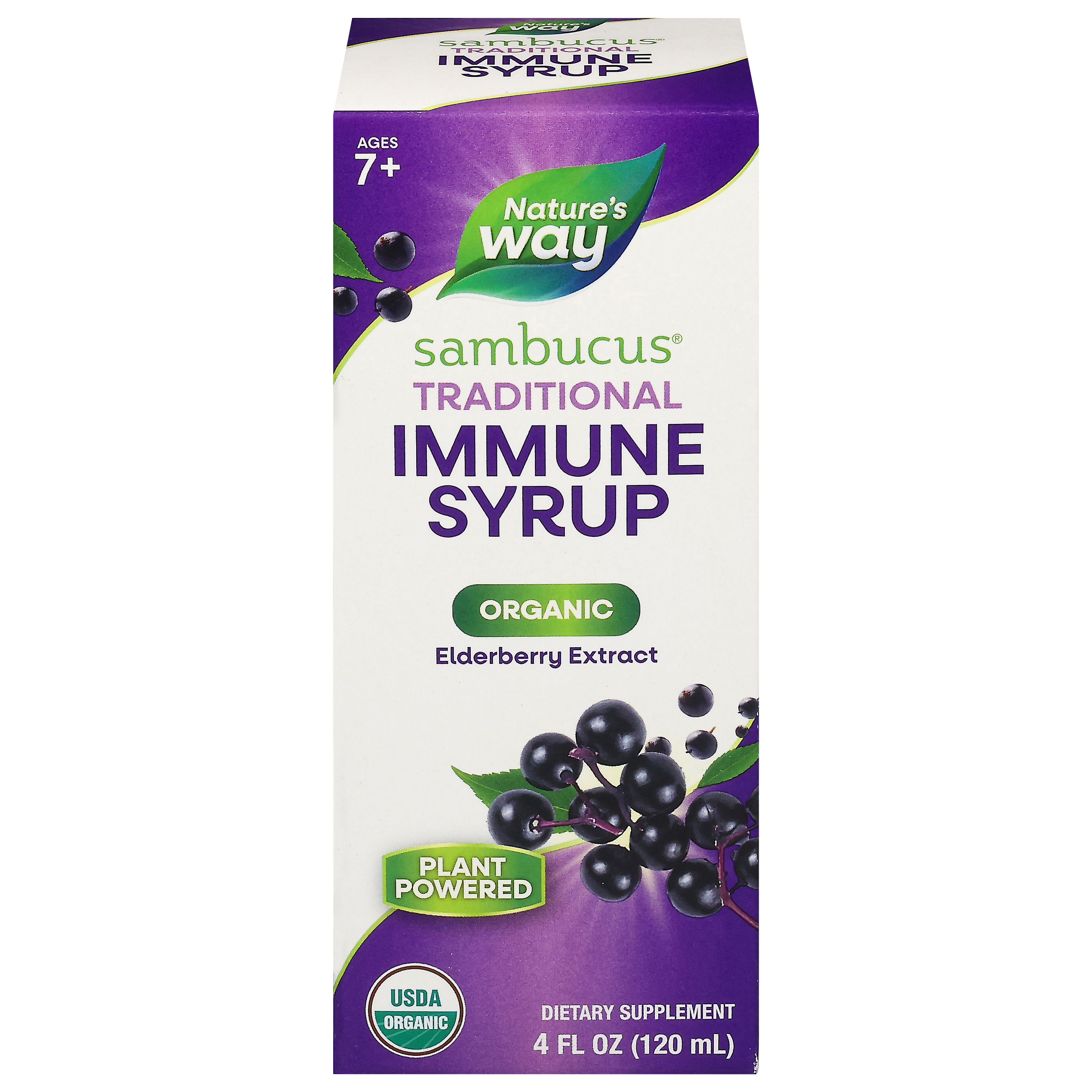Nature's Way Sambucus Organic Ages 7+ Traditional Elderberry Extract Immune Syrup