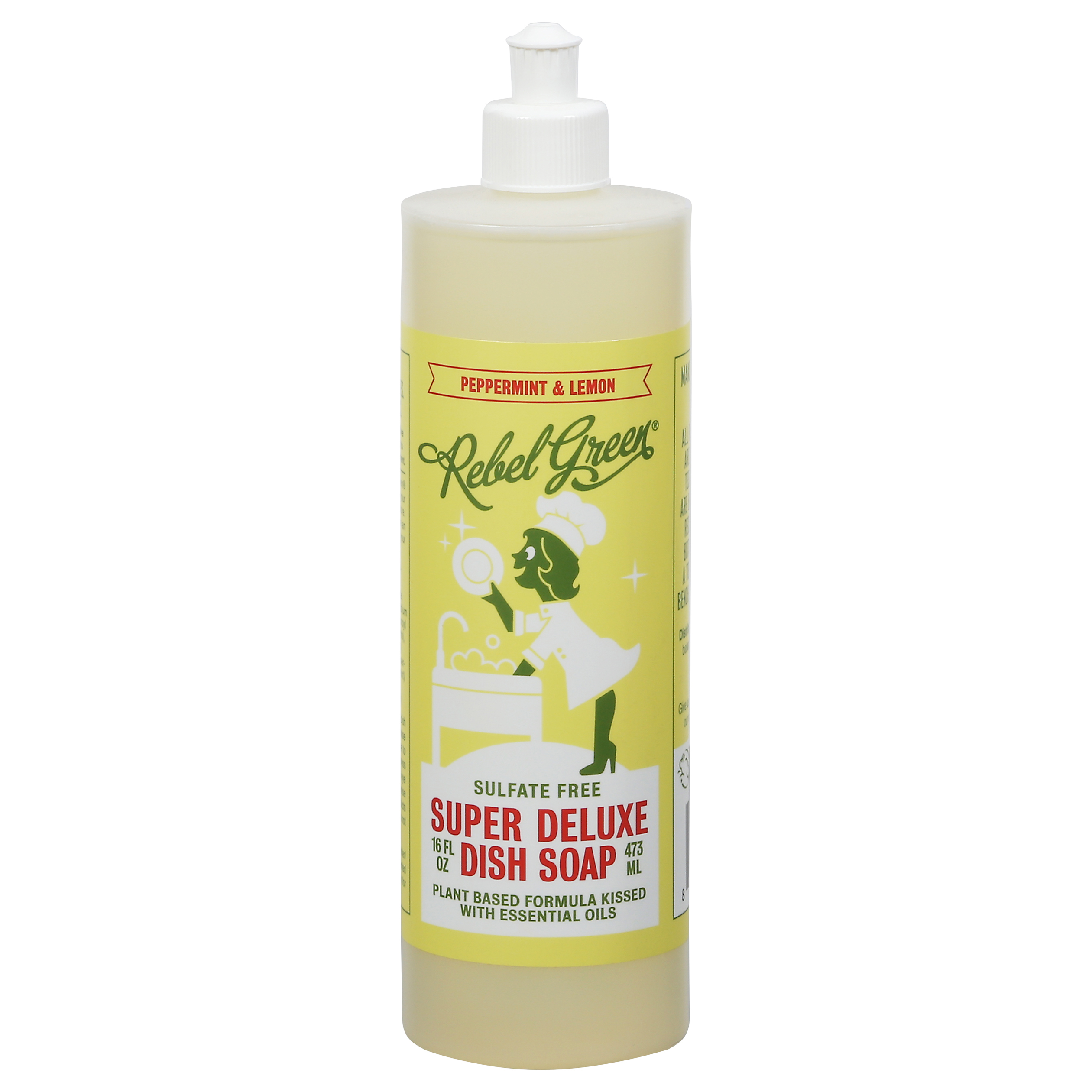 Rebel Green Sulfate Free Super Deluxe Peppermint & Lemon Dish Soap