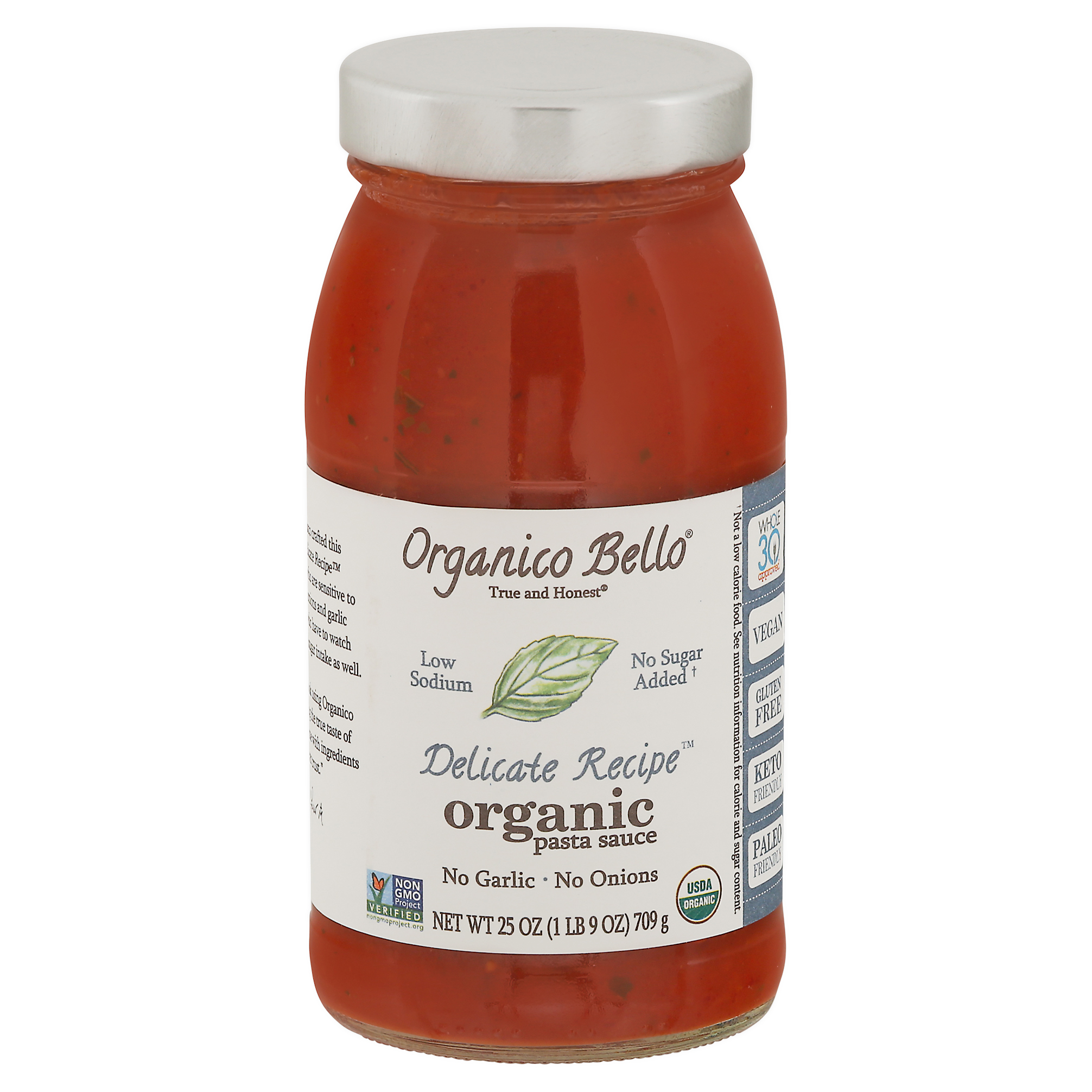 Organico Bello Organic Delicate Recipe Pasta Sauce
