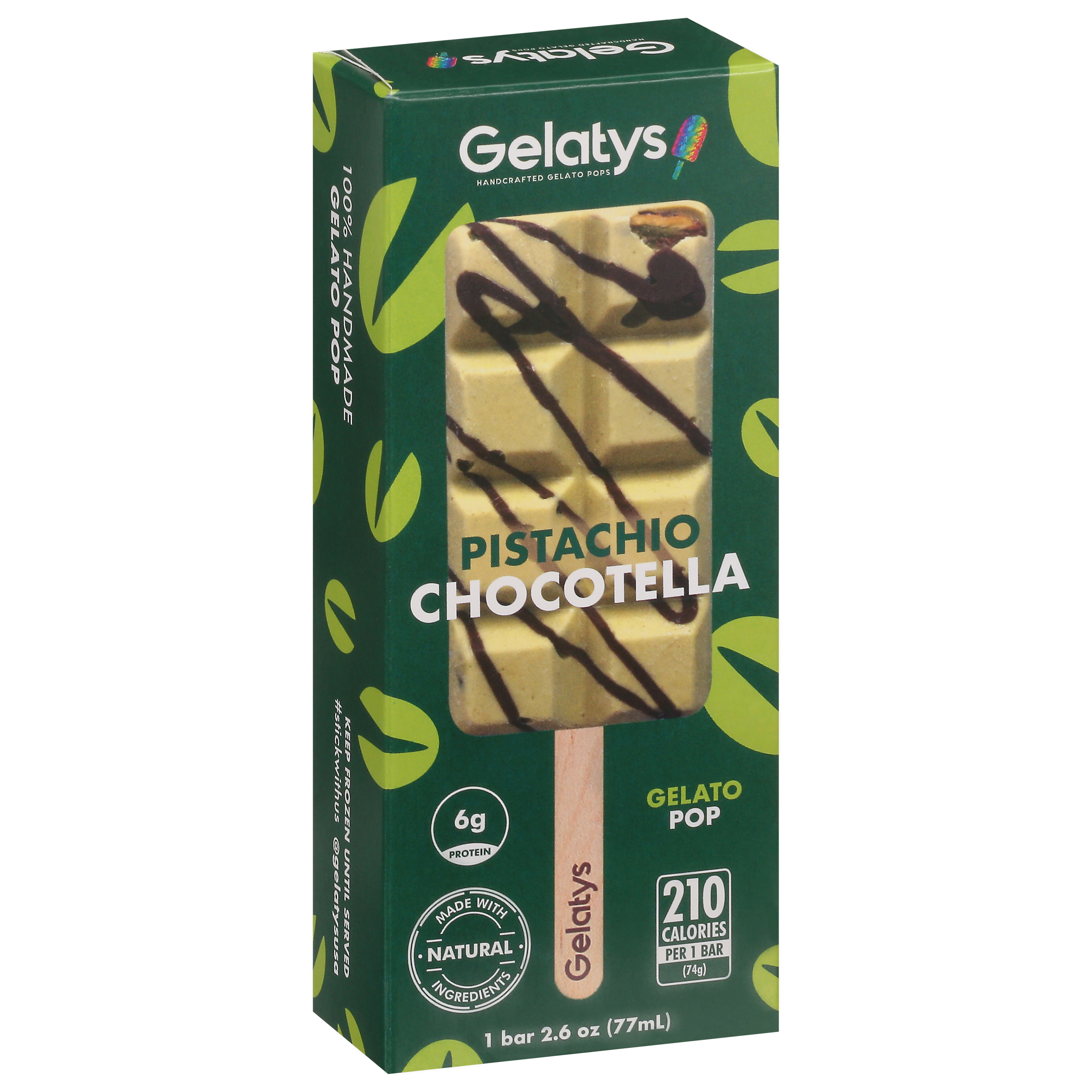 Gelatys Pistachio Chocotella Gelato Pop
