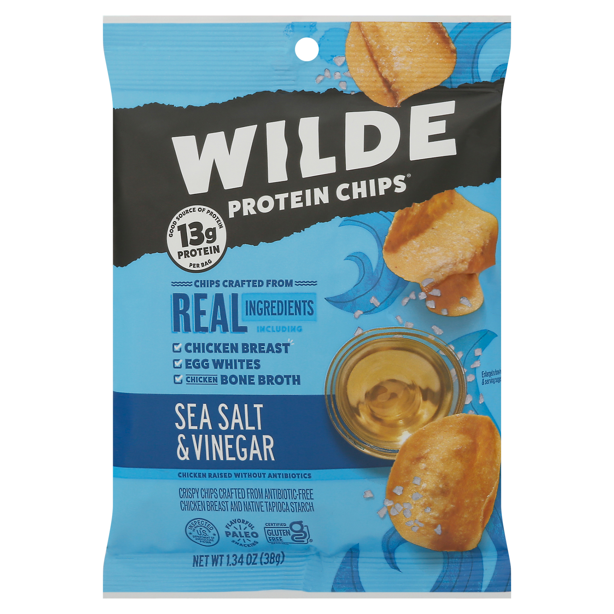 Wilde Sea Salt & Vinegar Protein Chips