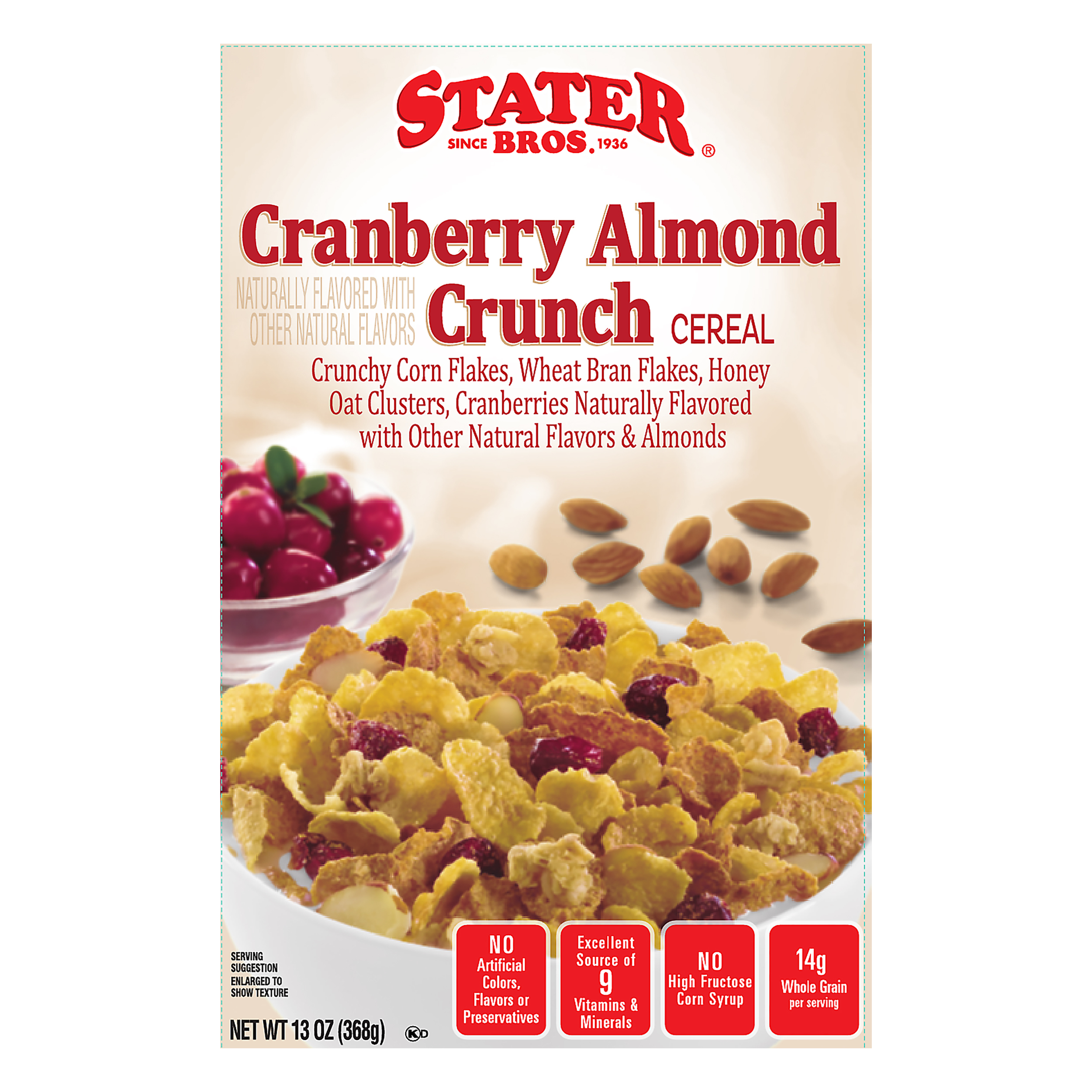 Stater Bros. Cranberry Almond Crunch Cereal 13 oz Box