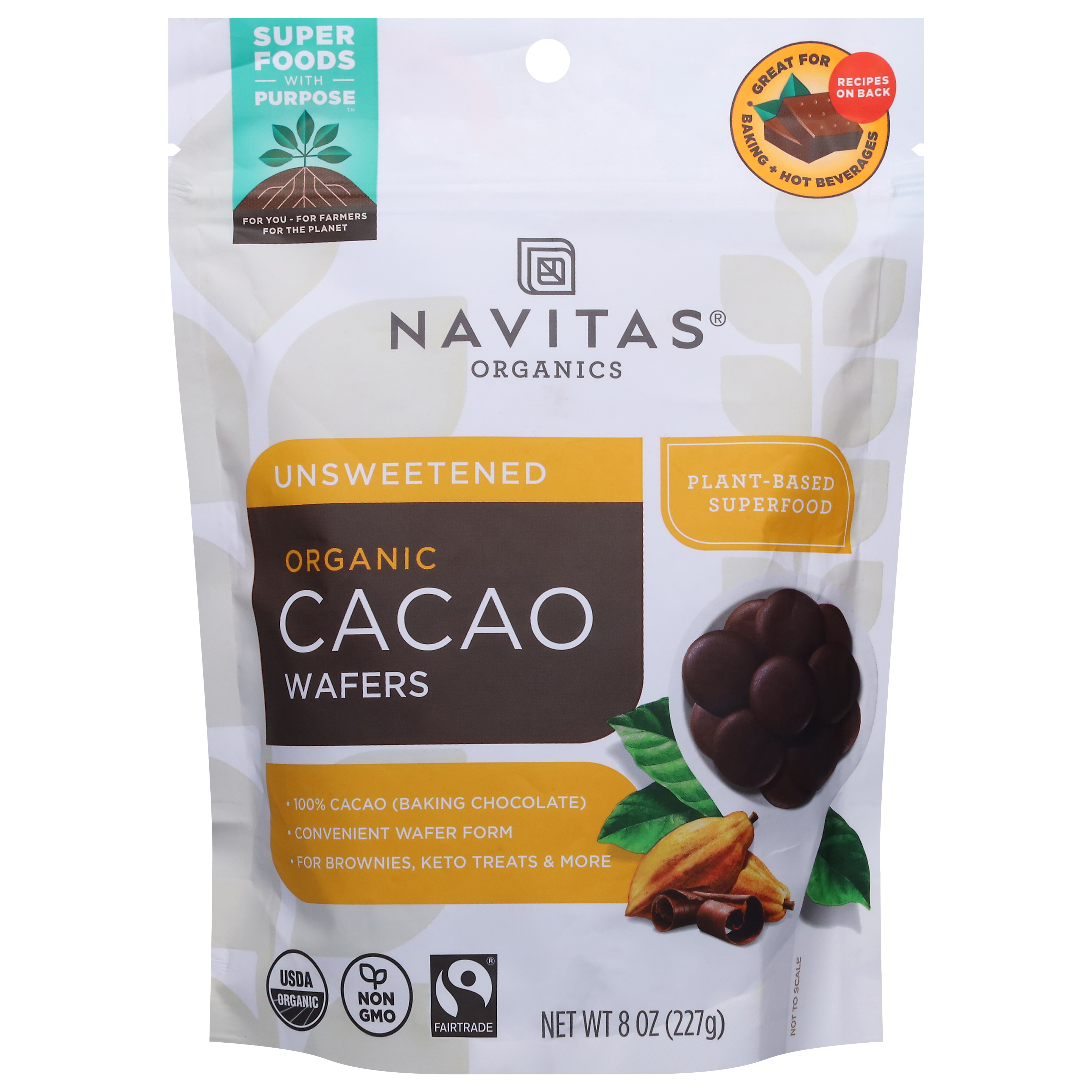 Navitas Organics Organic Unsweetened Cacao Wafers