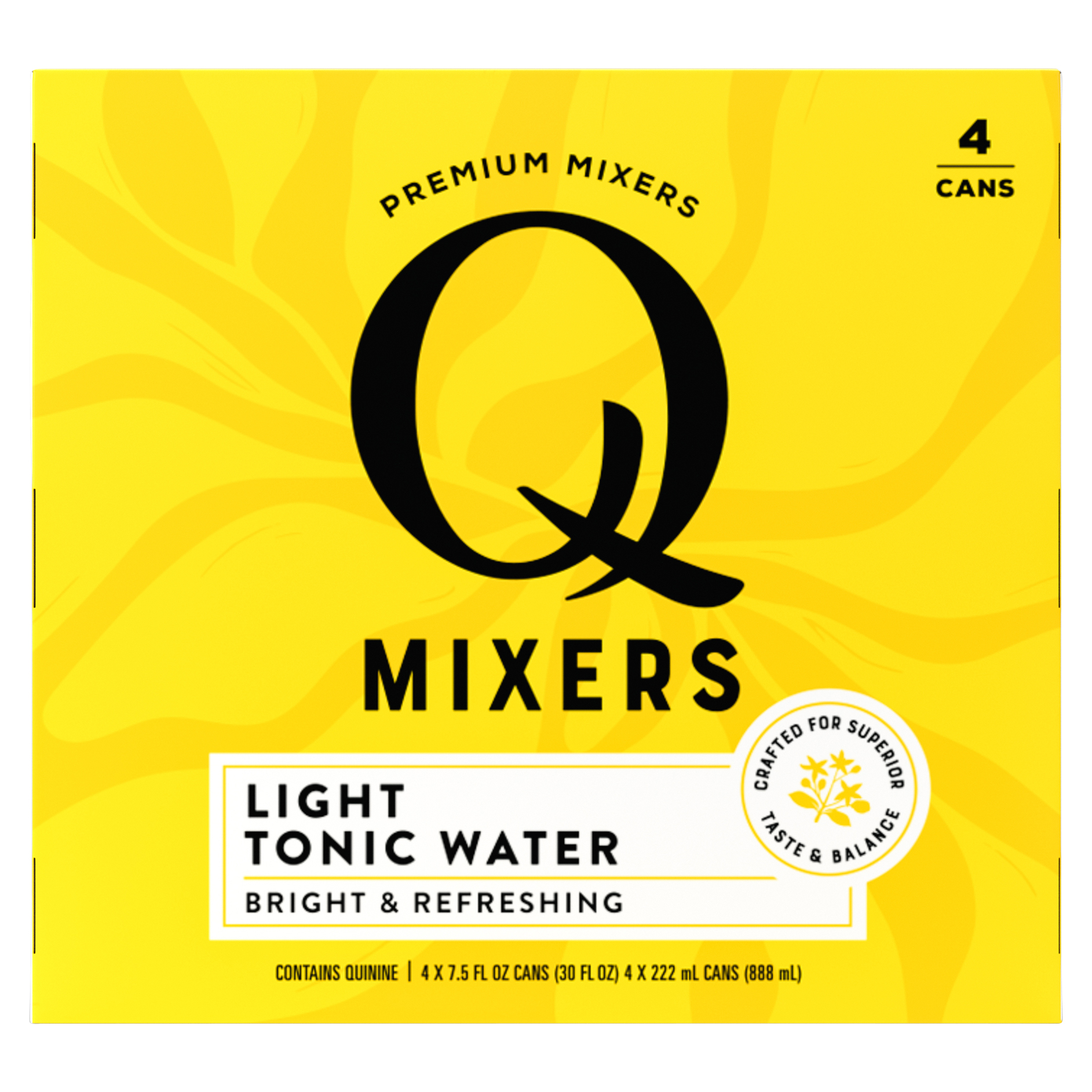 Q Mixers Light Tonic Water, Premium Cocktail Mixer Made with Real Ingredients