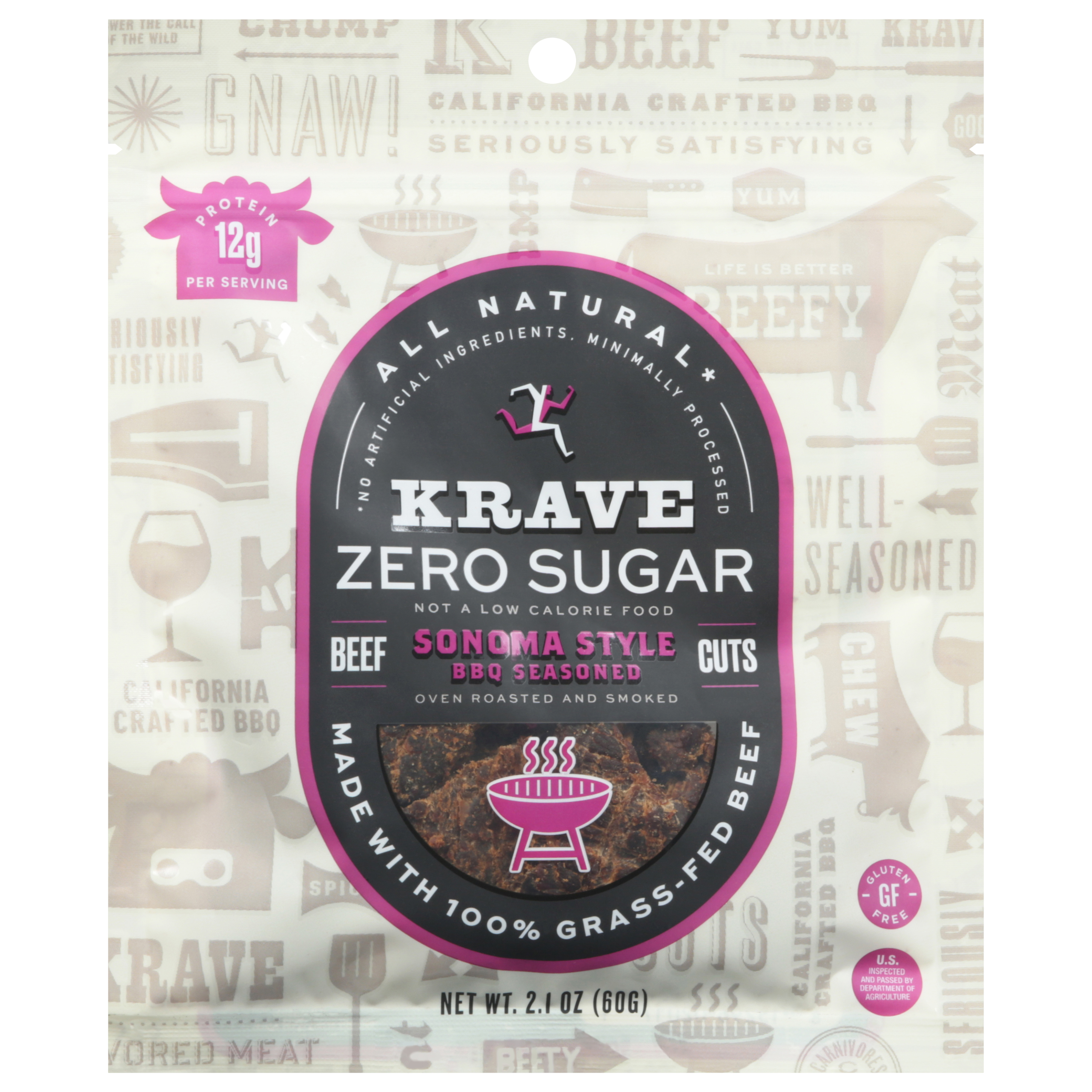 Krave Sonoma Style Zero Sugar BBQ Seasoned Beef Cuts