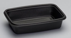 FPR032 32oz Black RECT CONTAINERMICROWAVEABLE   300/CS