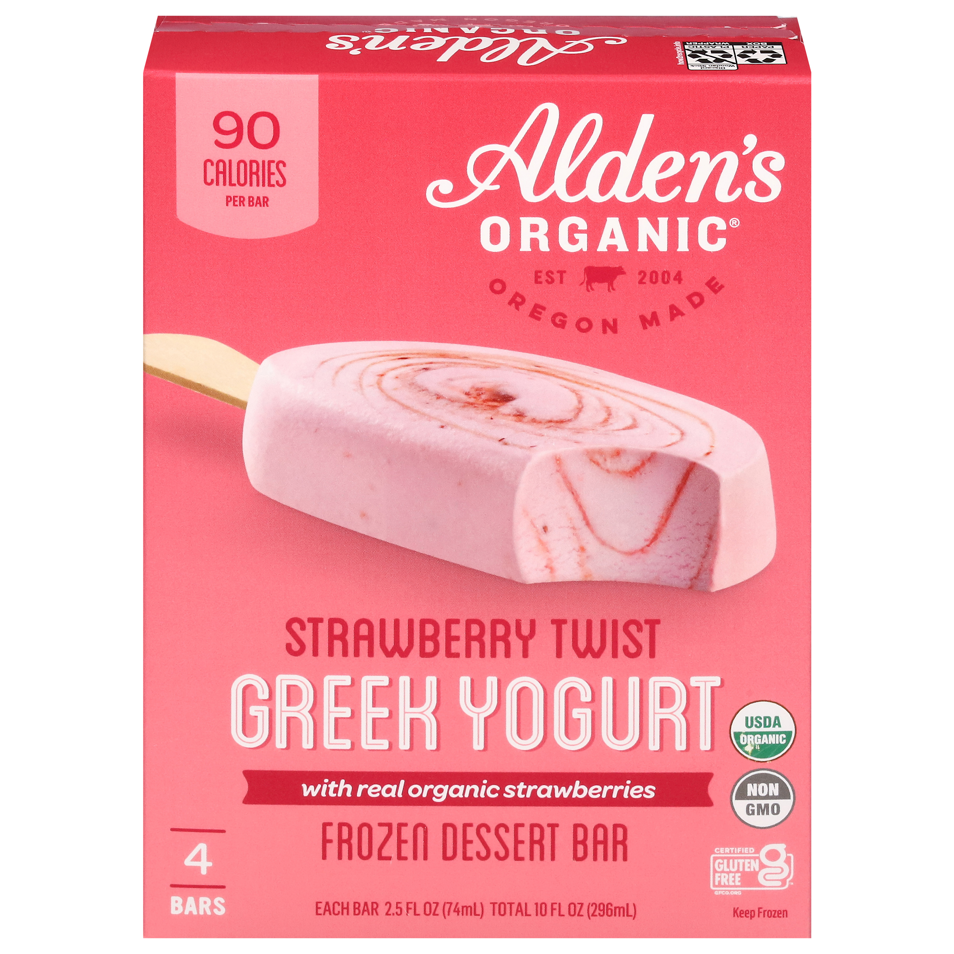 Alden's Organic Greek Yogurt Strawberry Twist Dessert Bar