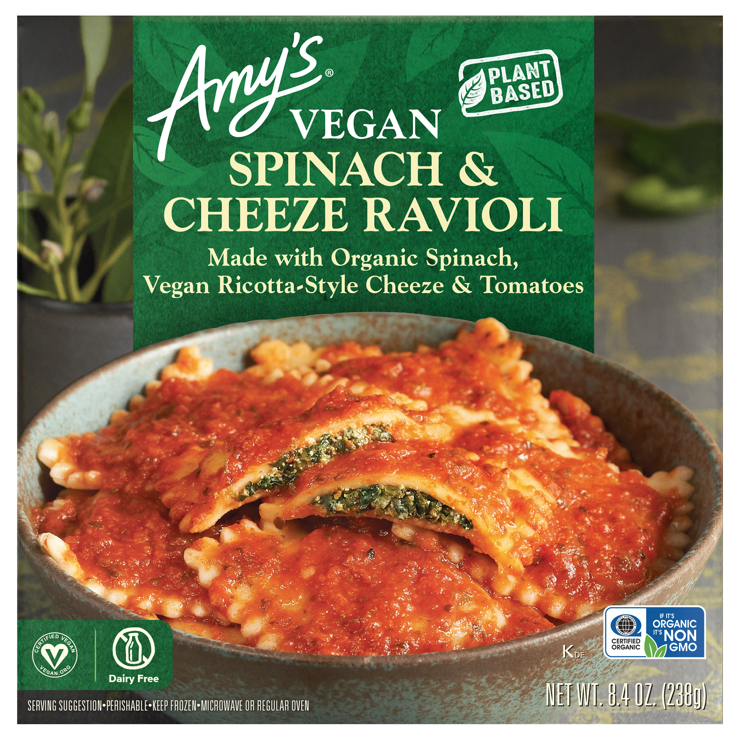 Vegan Spinach Ravioli Bowl