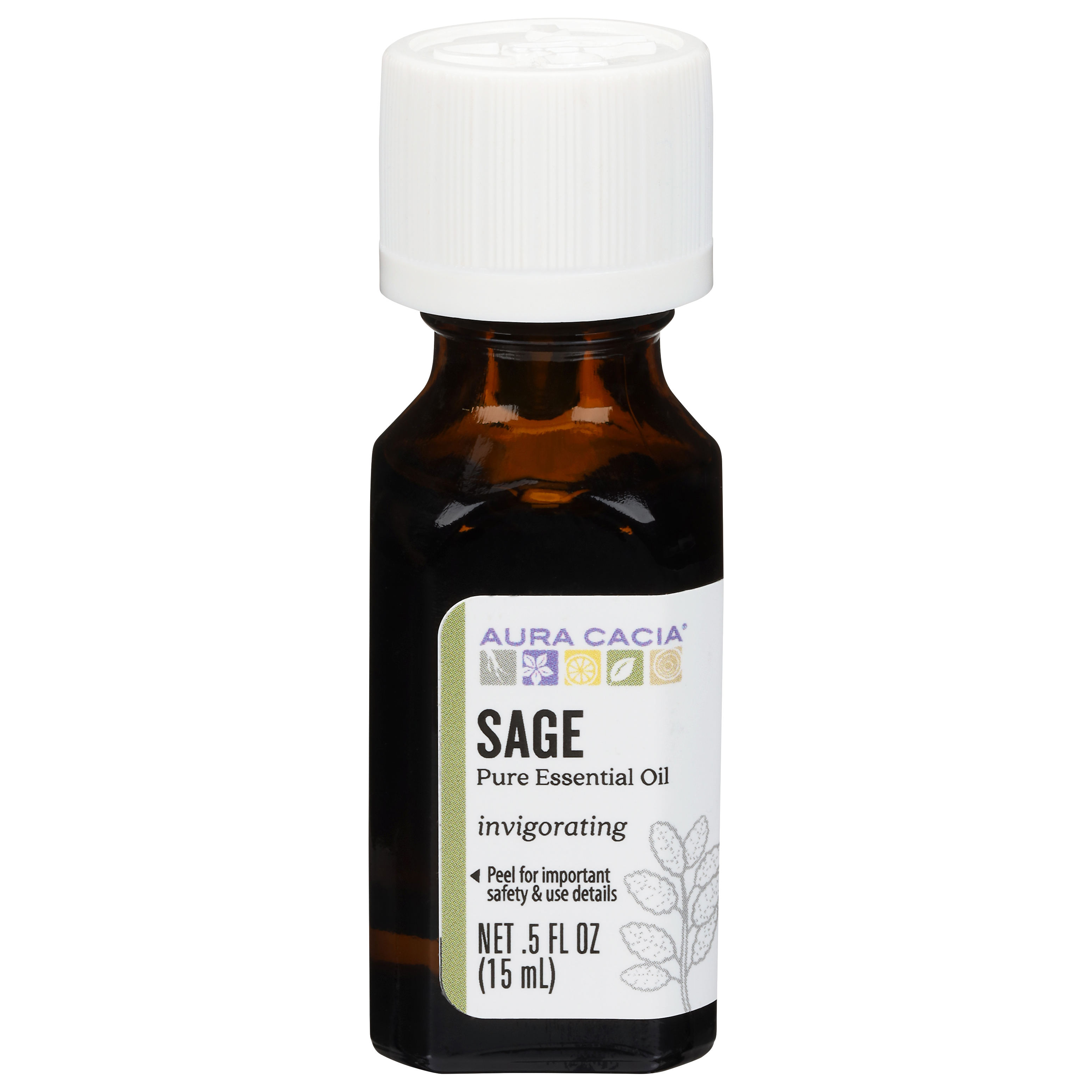 Aura Cacia Invigorating Sage Pure Essential Oil .5 fl oz