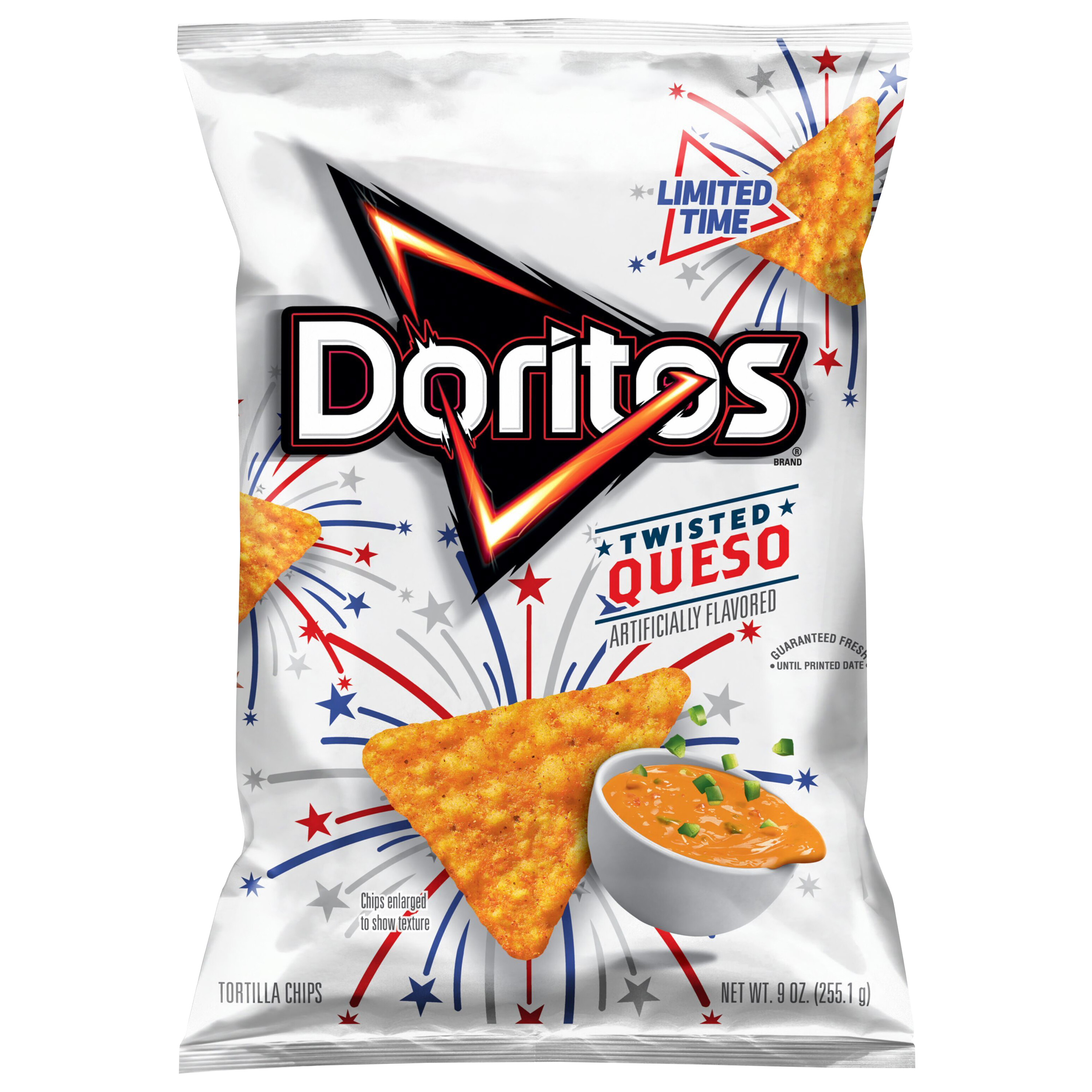 Doritos Twisted Queso Tortilla Chips, 9 Ounce