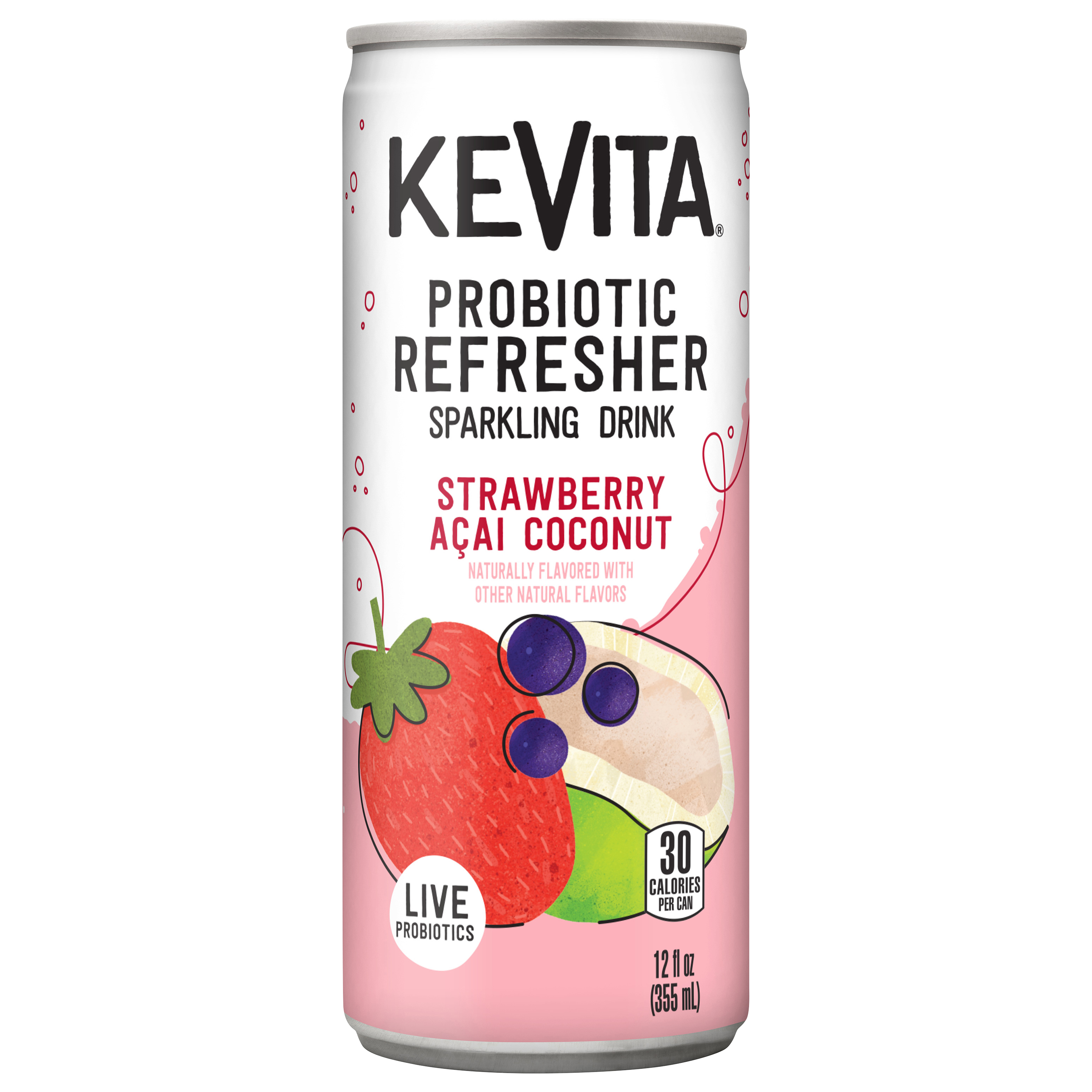 KeVita Sparkling Probiotic Drink, Strawberry Açaí,