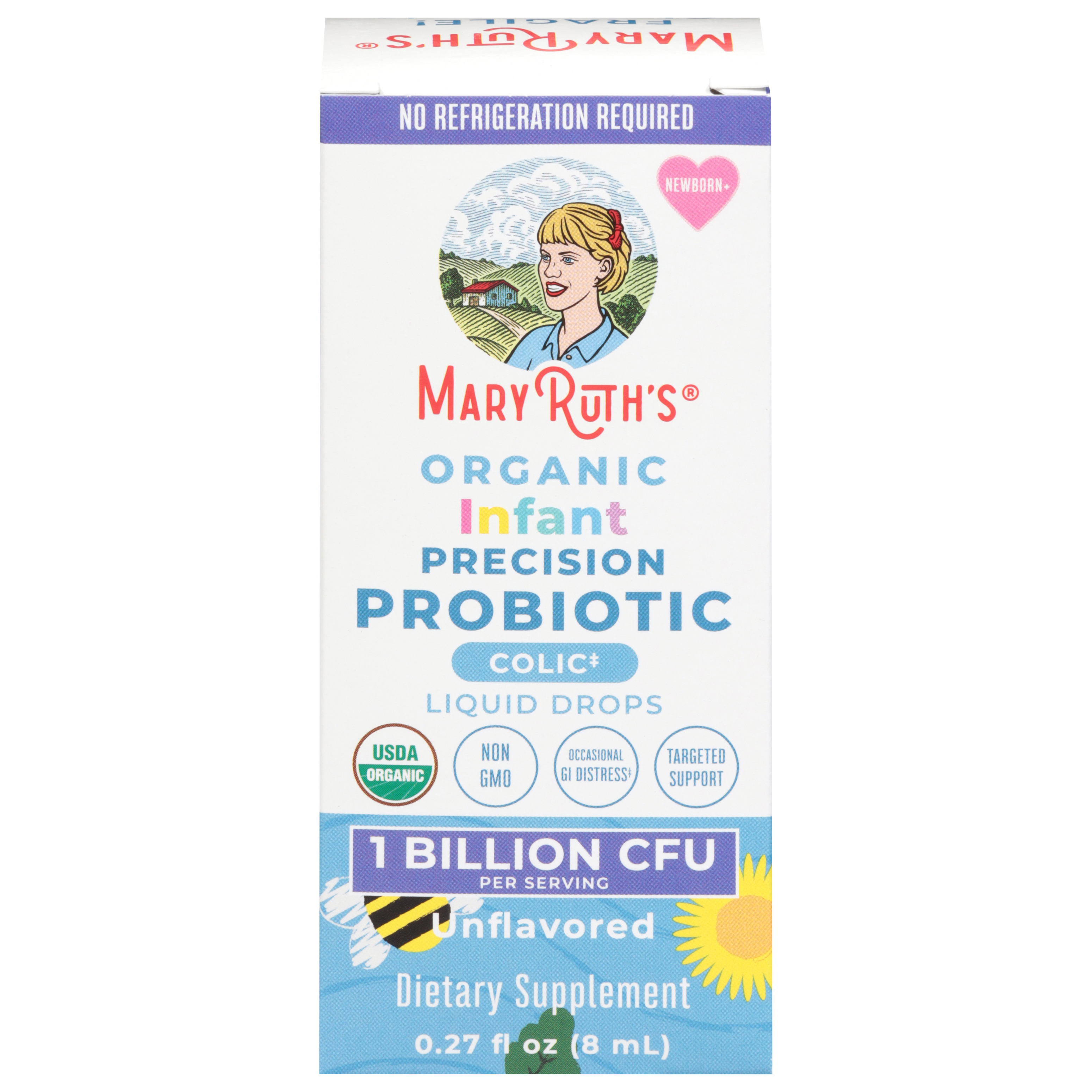 MaryRuth's Precision Colic Infant Organic Liquid Drops Unflavored Newborn+ Probiotic