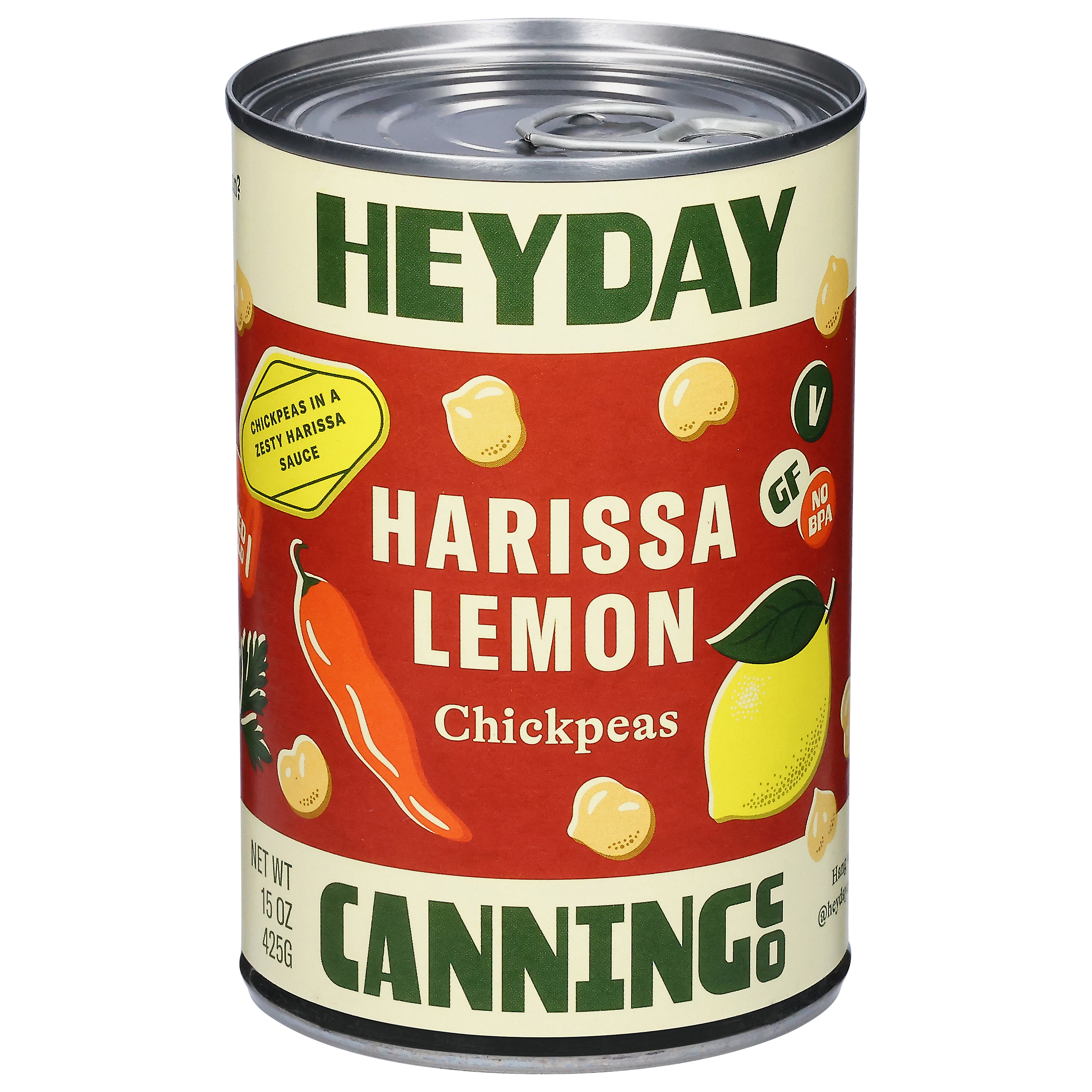 Heyday Canning Co Med Mild Harissa Lemon Chickpeas