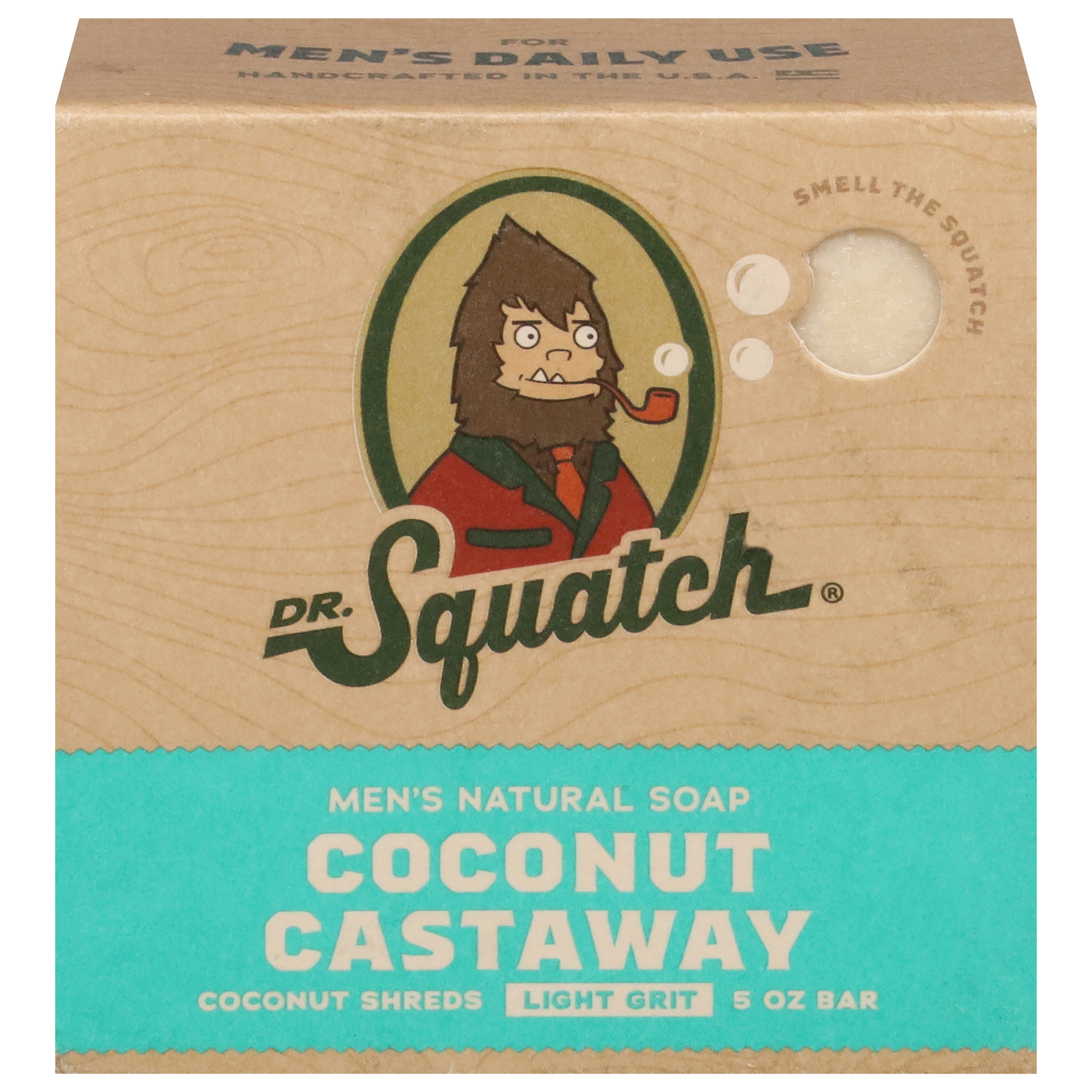 Dr. Squatch Light Grit Men's Natural Coconut Castaway Soap