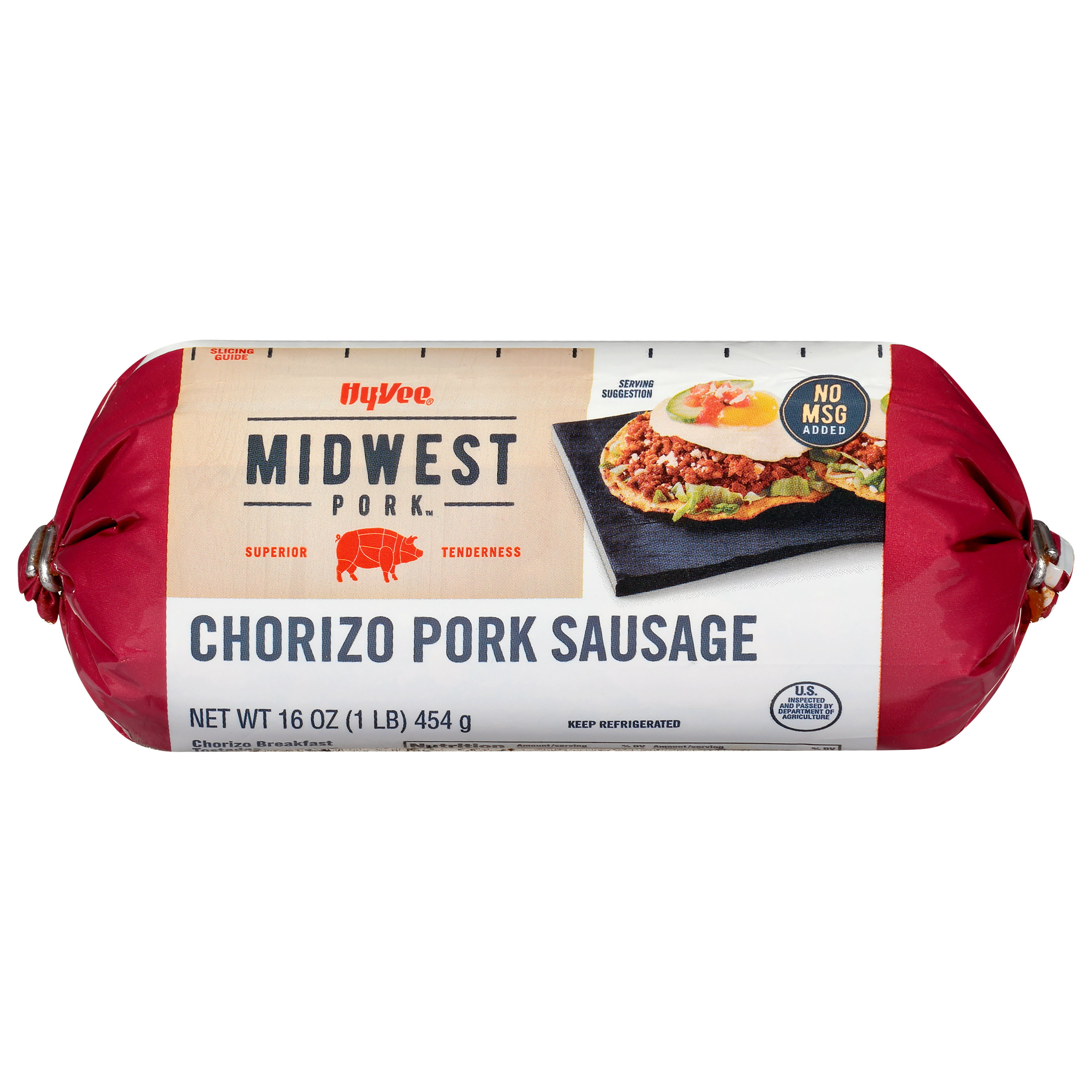 Hy Vee Chorizo Pork Sausage 16 Oz Wrapper