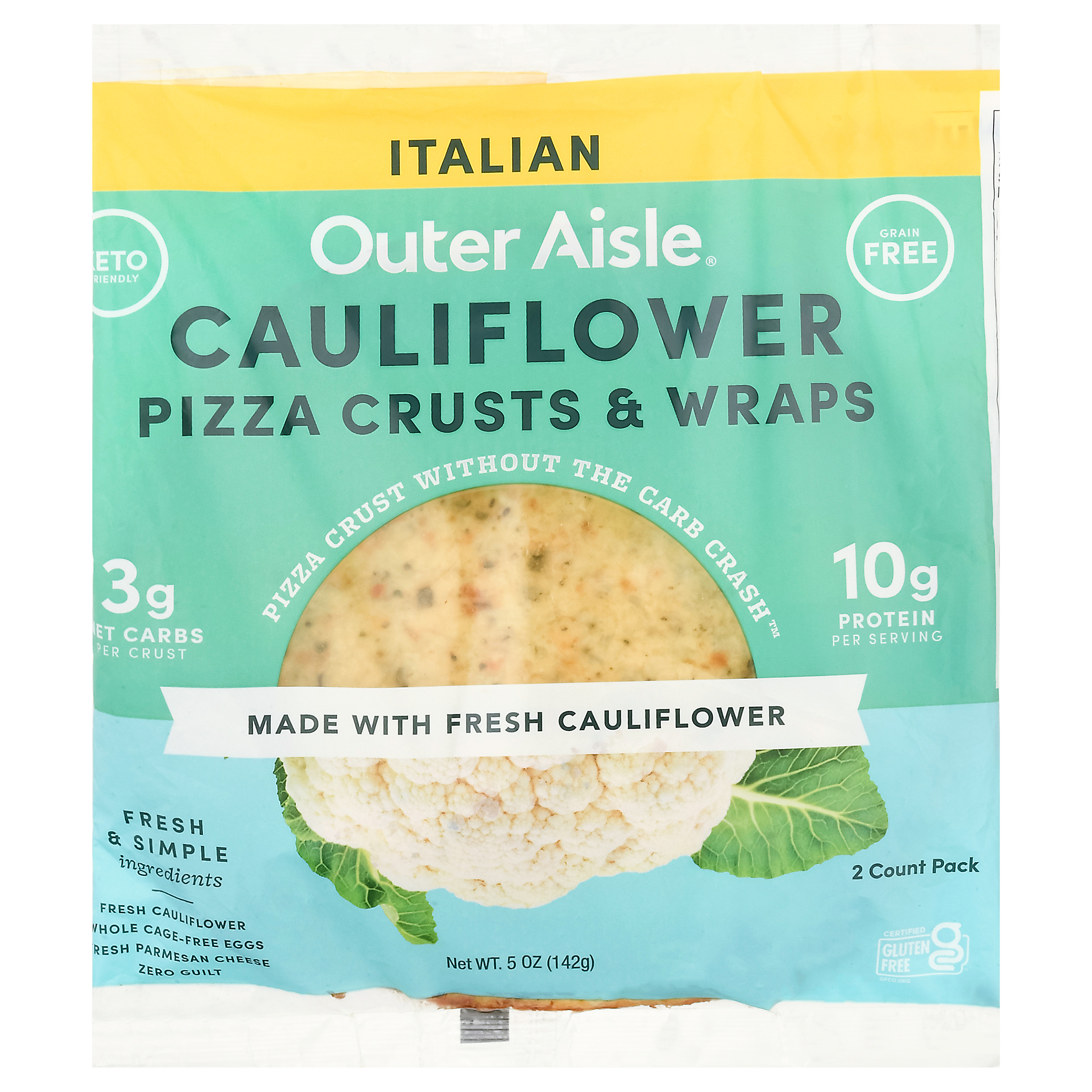 Outer Aisle Italian Cauliflower Pizza Crusts & Wraps