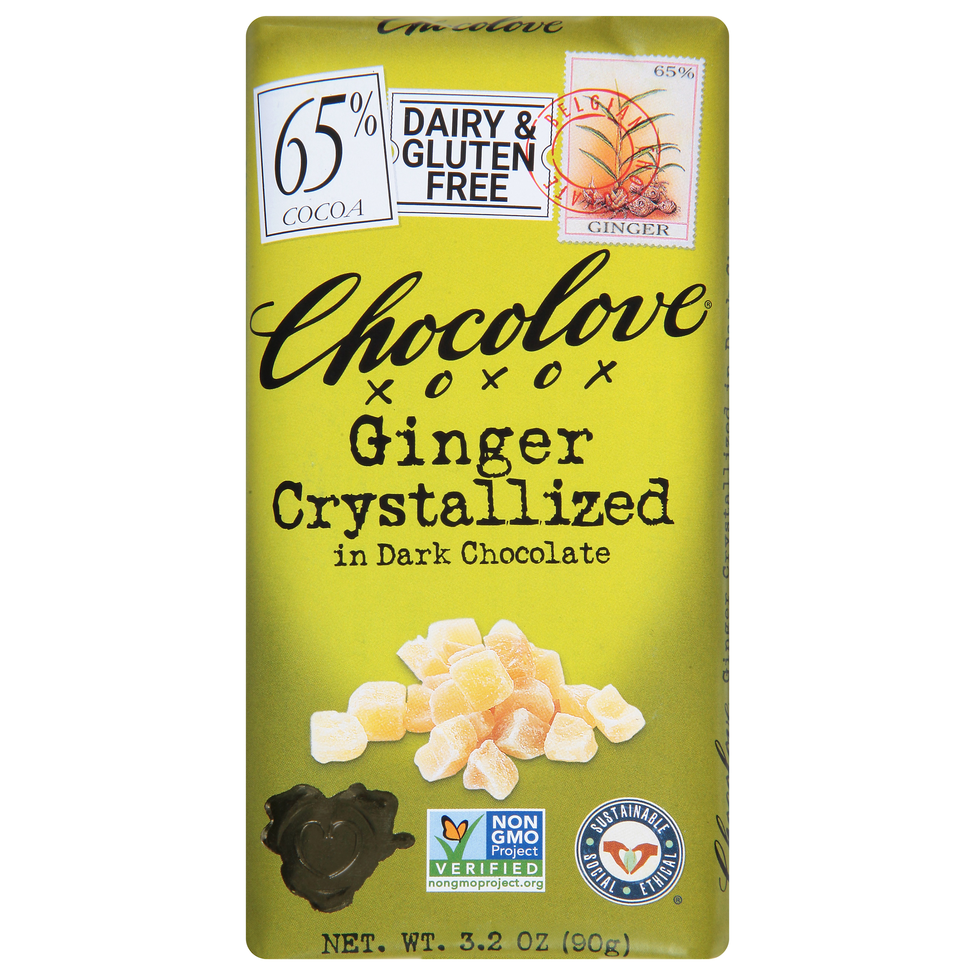 Chocolove 65% Cocoa in Dark Chocolate Ginger Crystallized