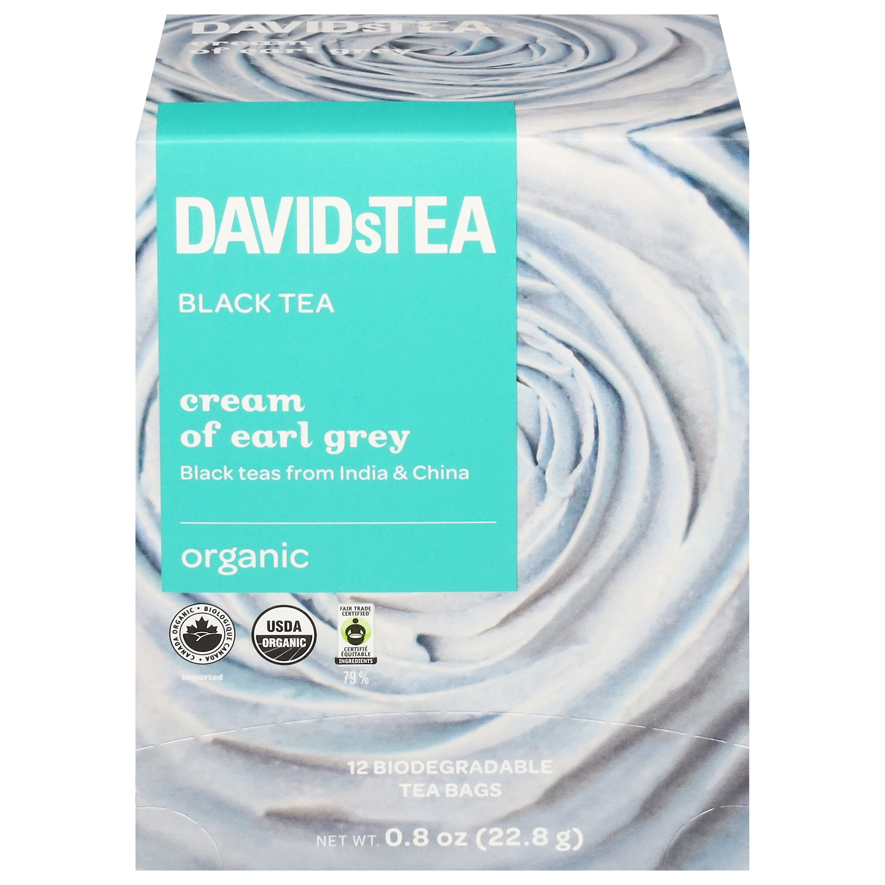 DavidsTea Organic Cream of Earl Grey Black Tea 12 Tea Bags