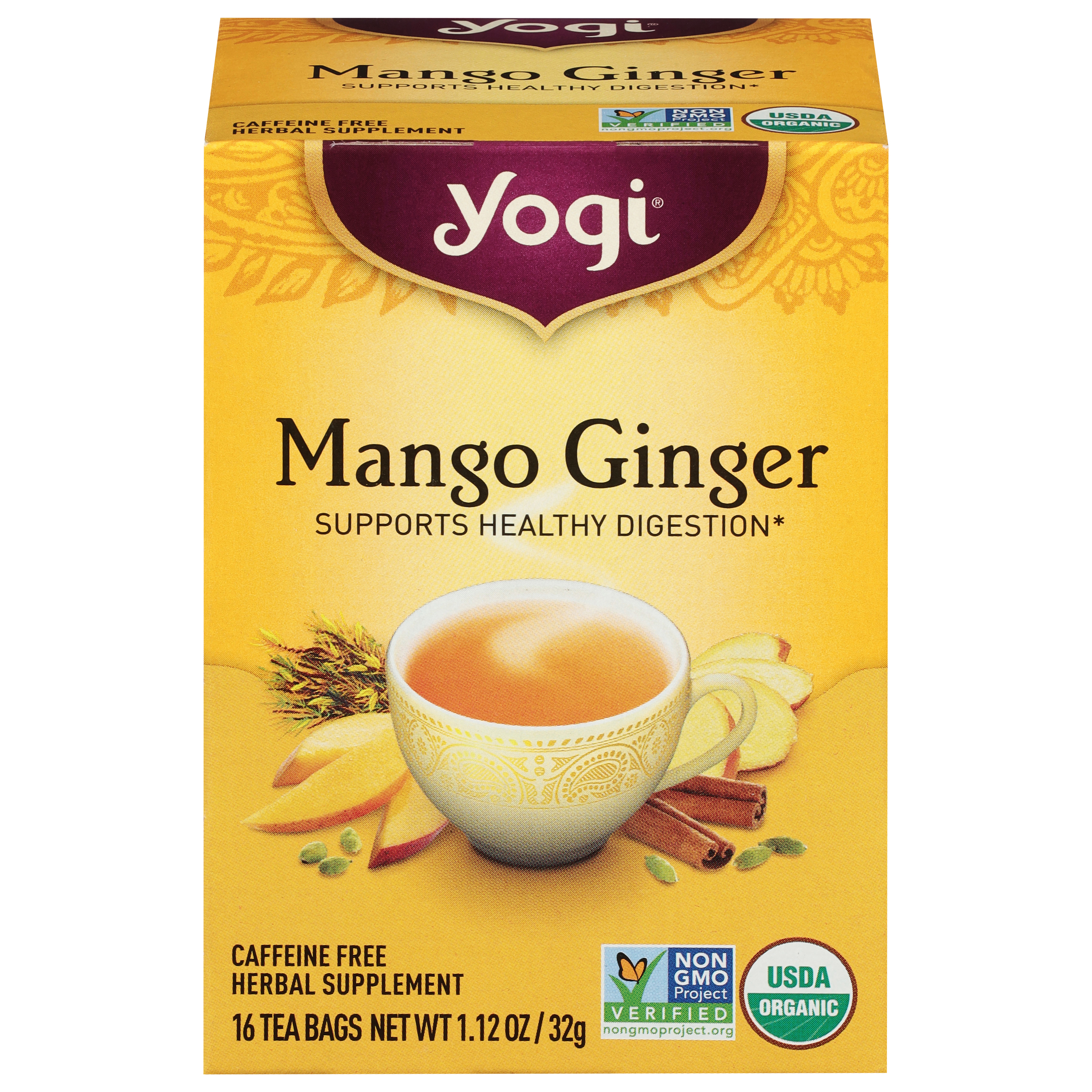Yogi Mango Ginger Tea 16 Tea Bags
