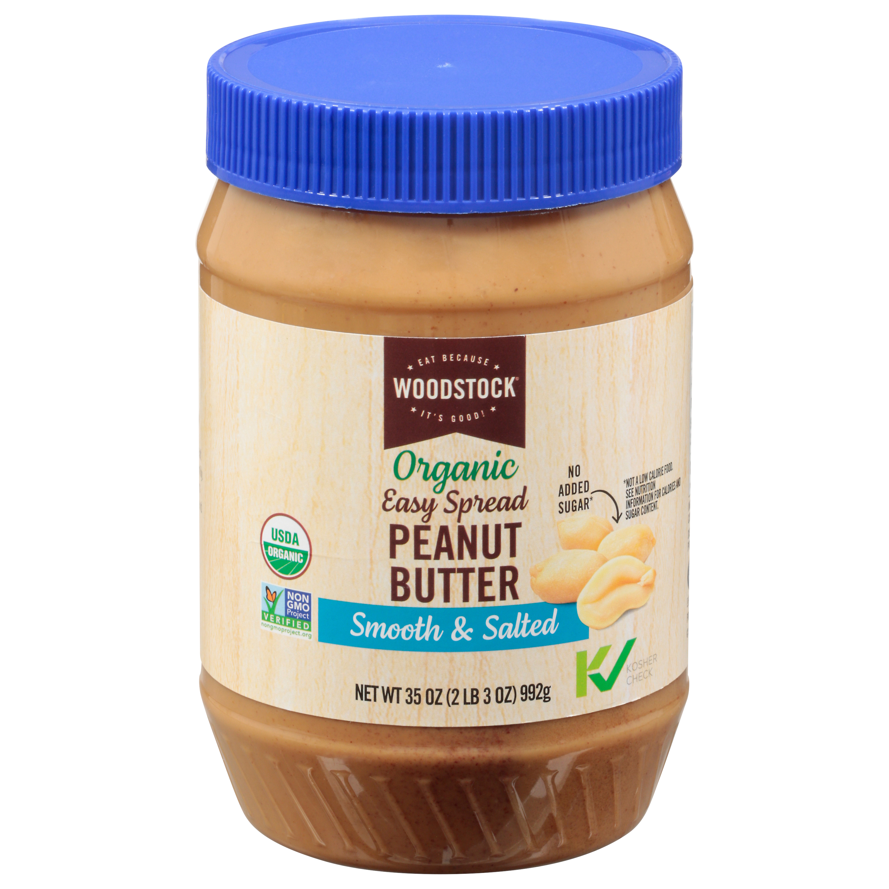 Woodstock Easy Spread Organic Smooth & Salted Peanut Butter