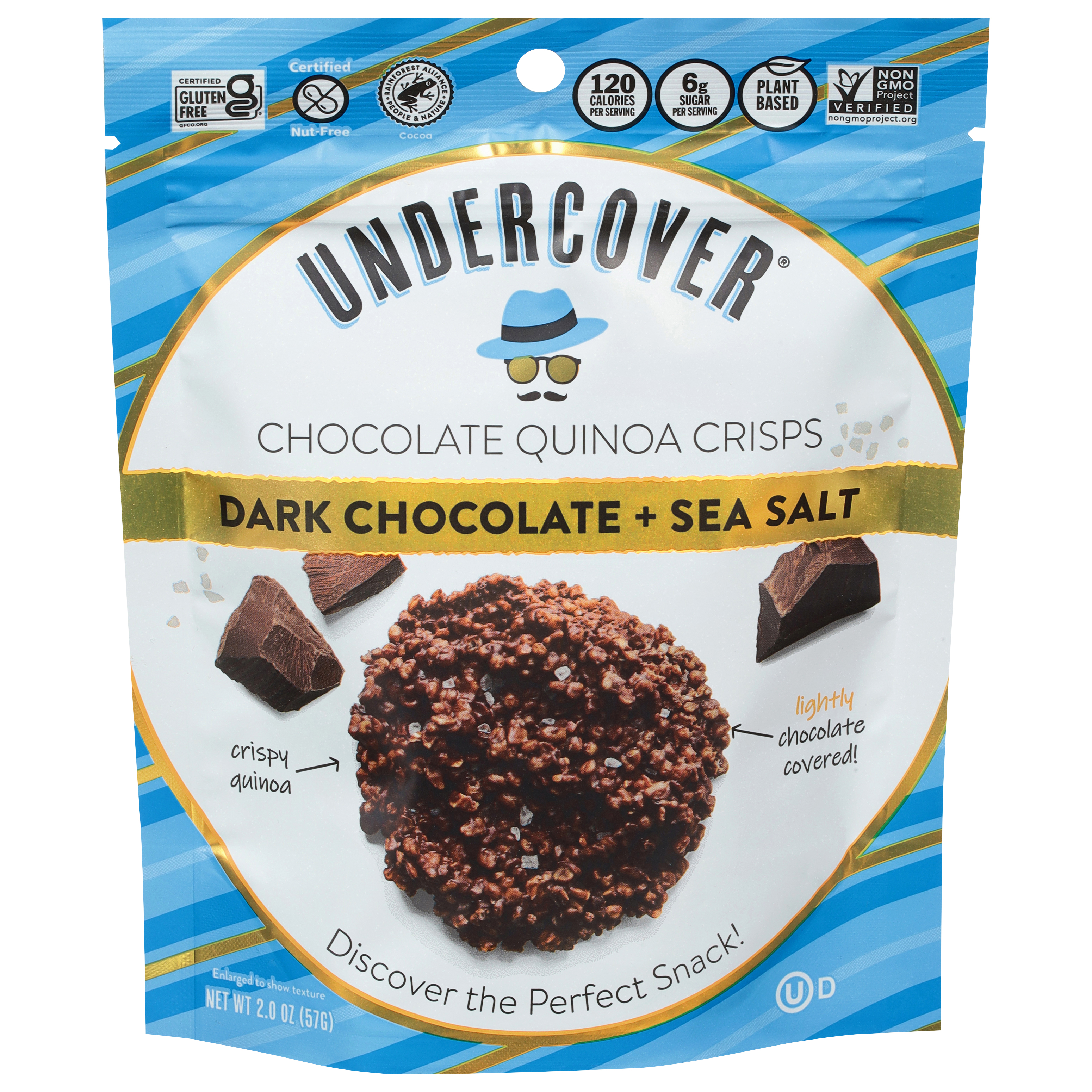 Undercover Dark Chocolate + Sea Salt Chocolate Quinoa Crisps