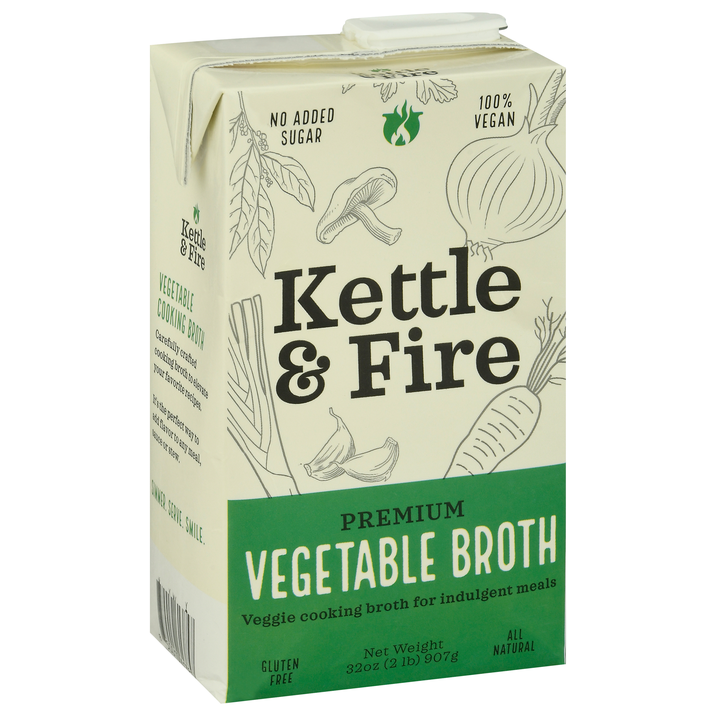 Kettle & Fire Premium Vegetable Broth 32 oz Brick