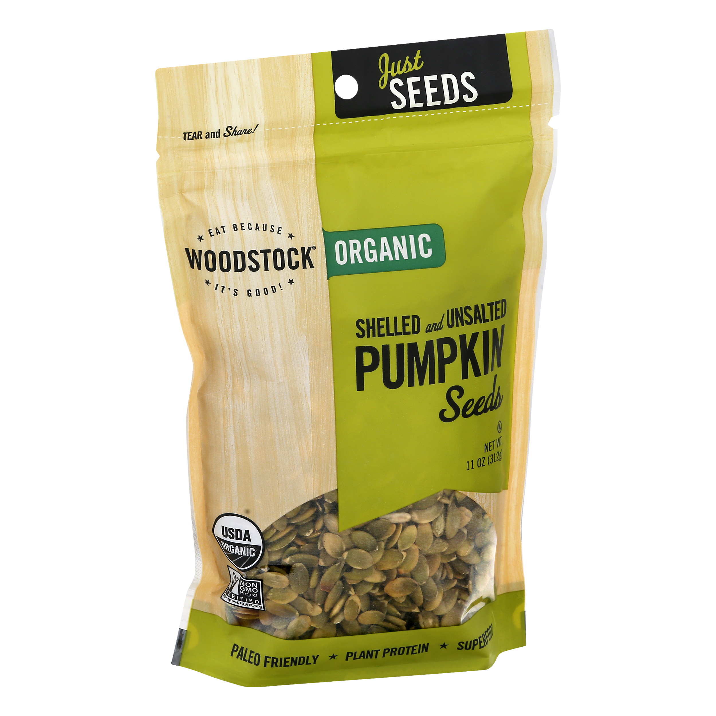 Woodstock Organic Shelled and Unsalted Pumpkin Seeds