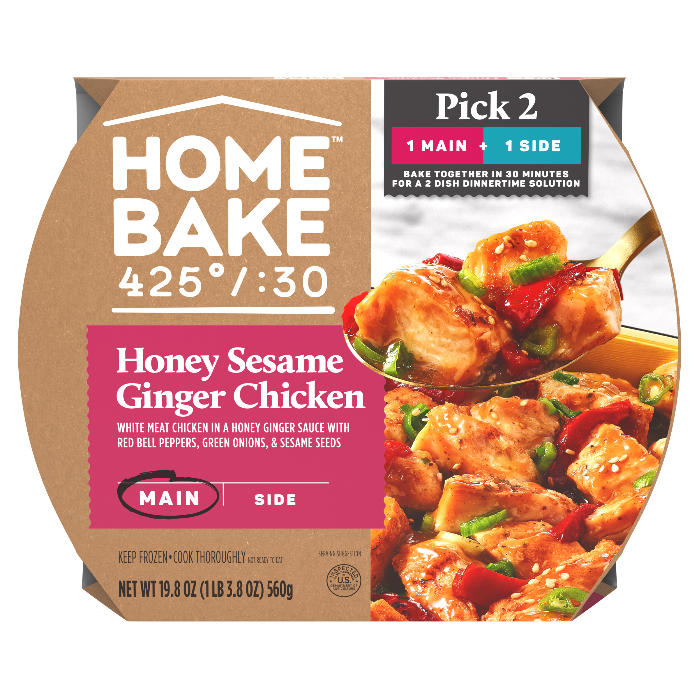 Homebake Ginger Chicken Honey Sesame Frozen Meal, 19.8 Ounce