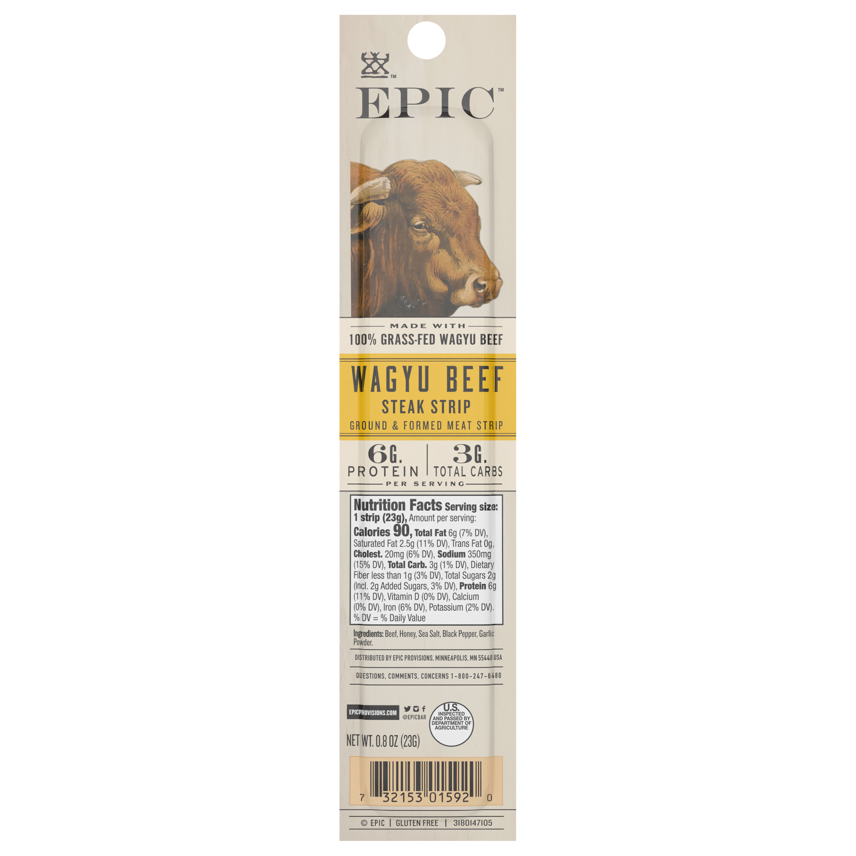 EPIC Wagyu Beef Steak Strip, Grass-Fed,