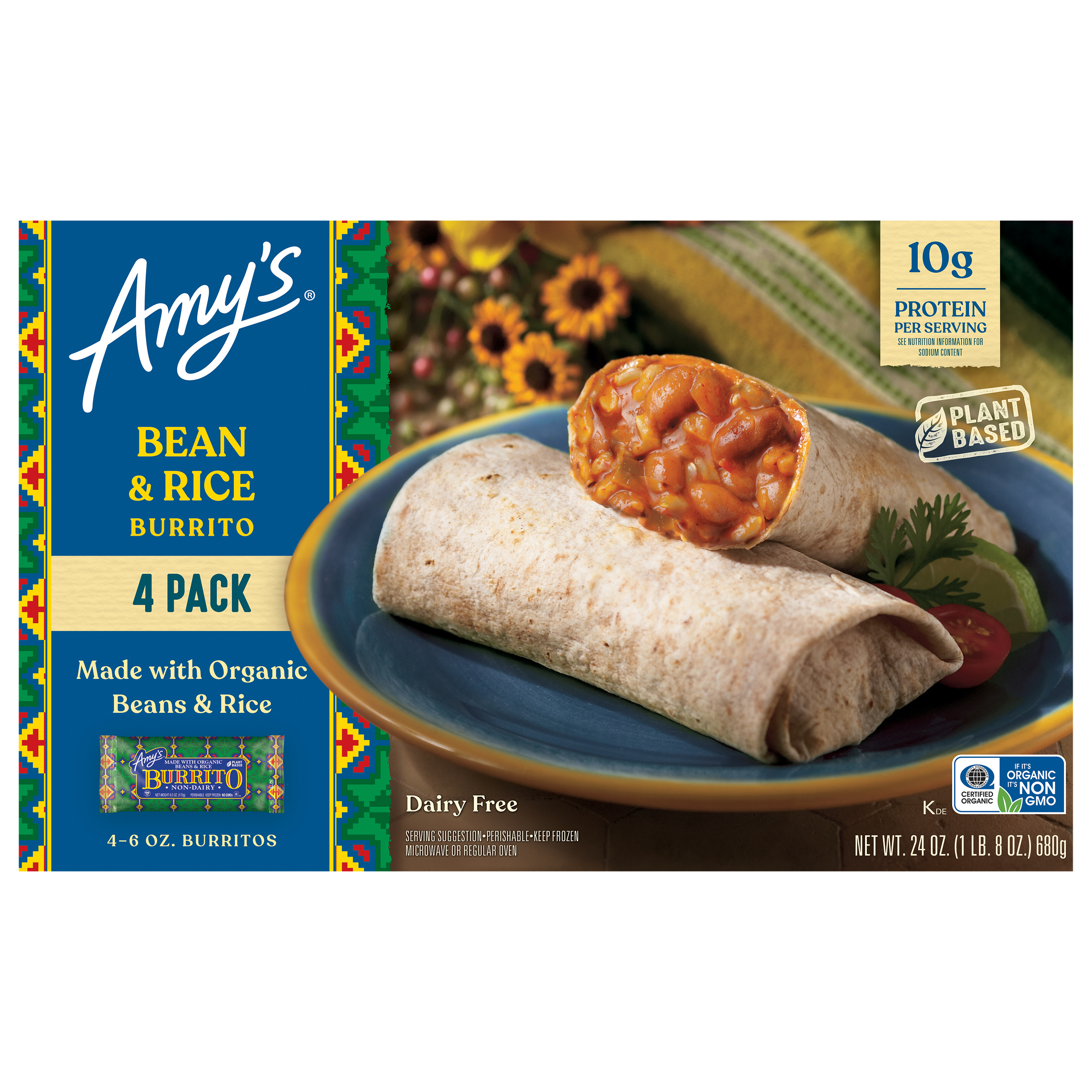 Amy's Bean & Rice Burrito 4pk,