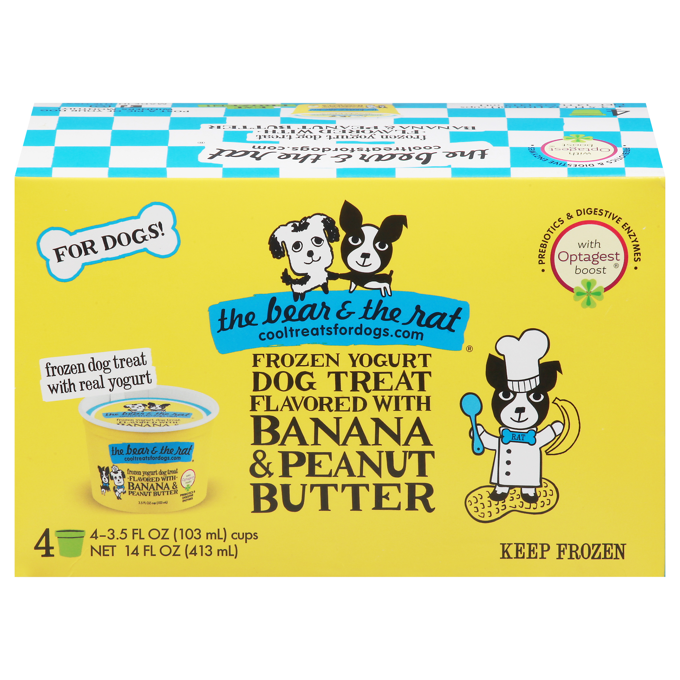 The Bear & the Rat Frozen Yogurt Banana & Peanut Butter Dog Treats 4 - 3.5 fl oz Cups