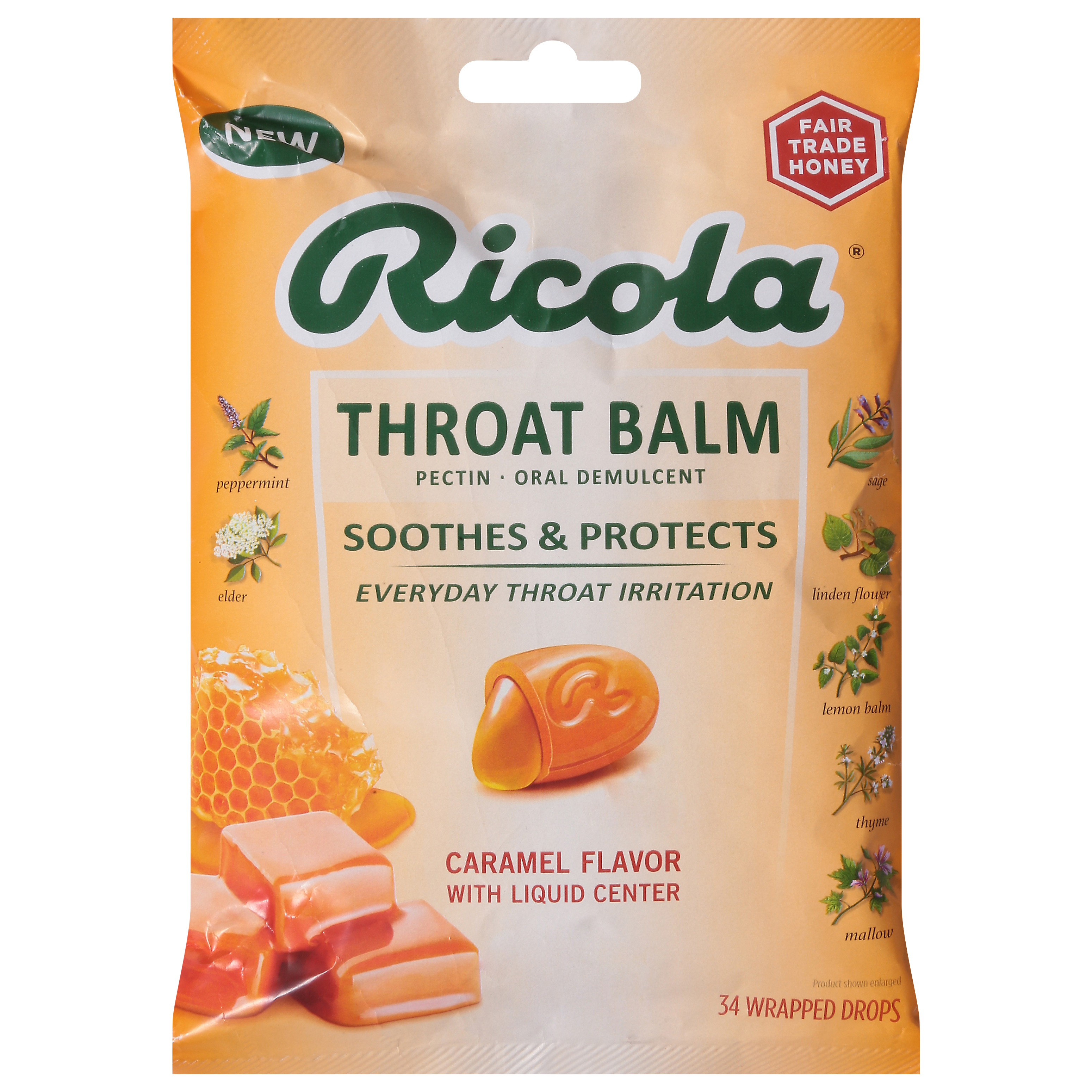 Ricola Throat Balm Caramel Flavor Drops