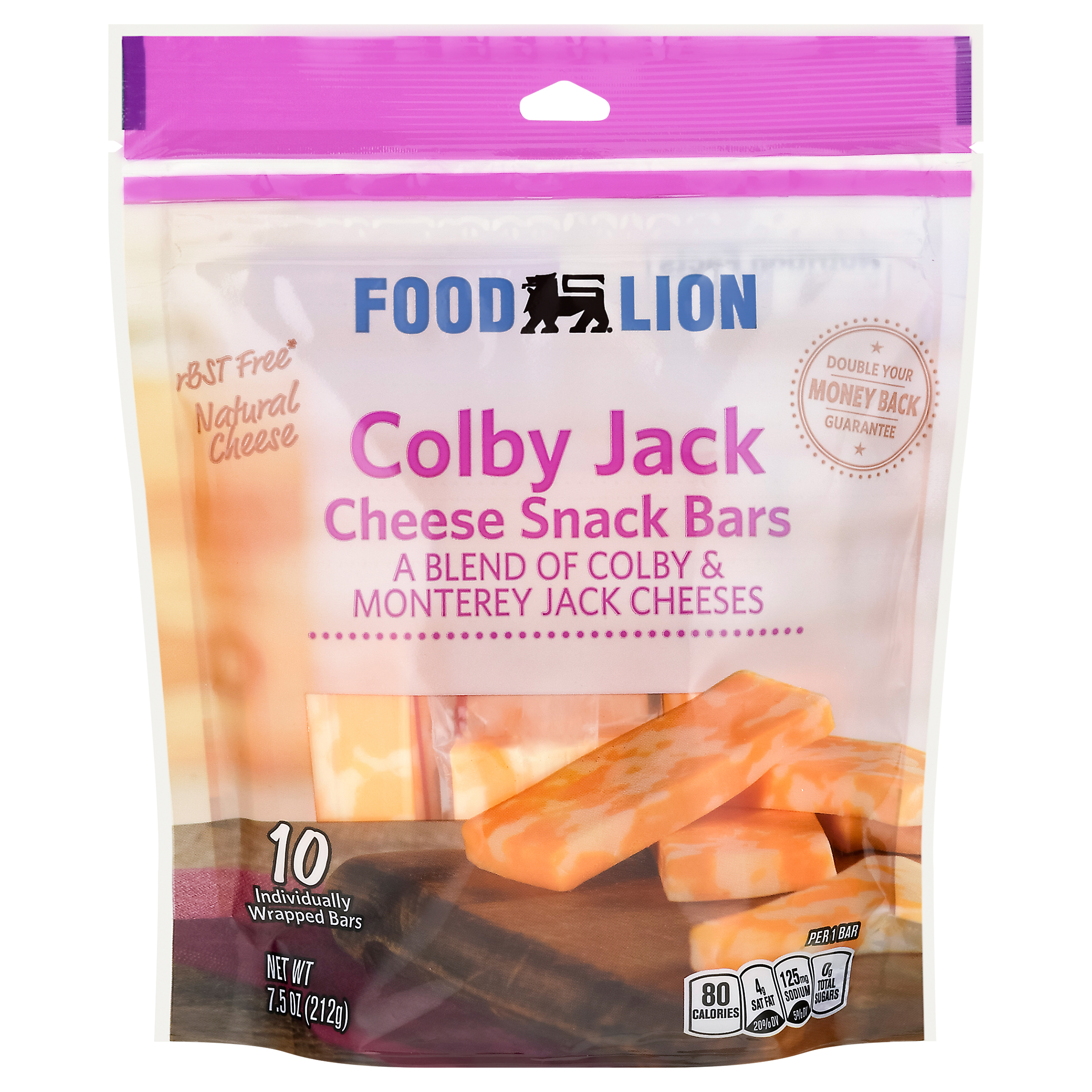 Food Lion Colby Jack Cheese Snack Bars 10 ea