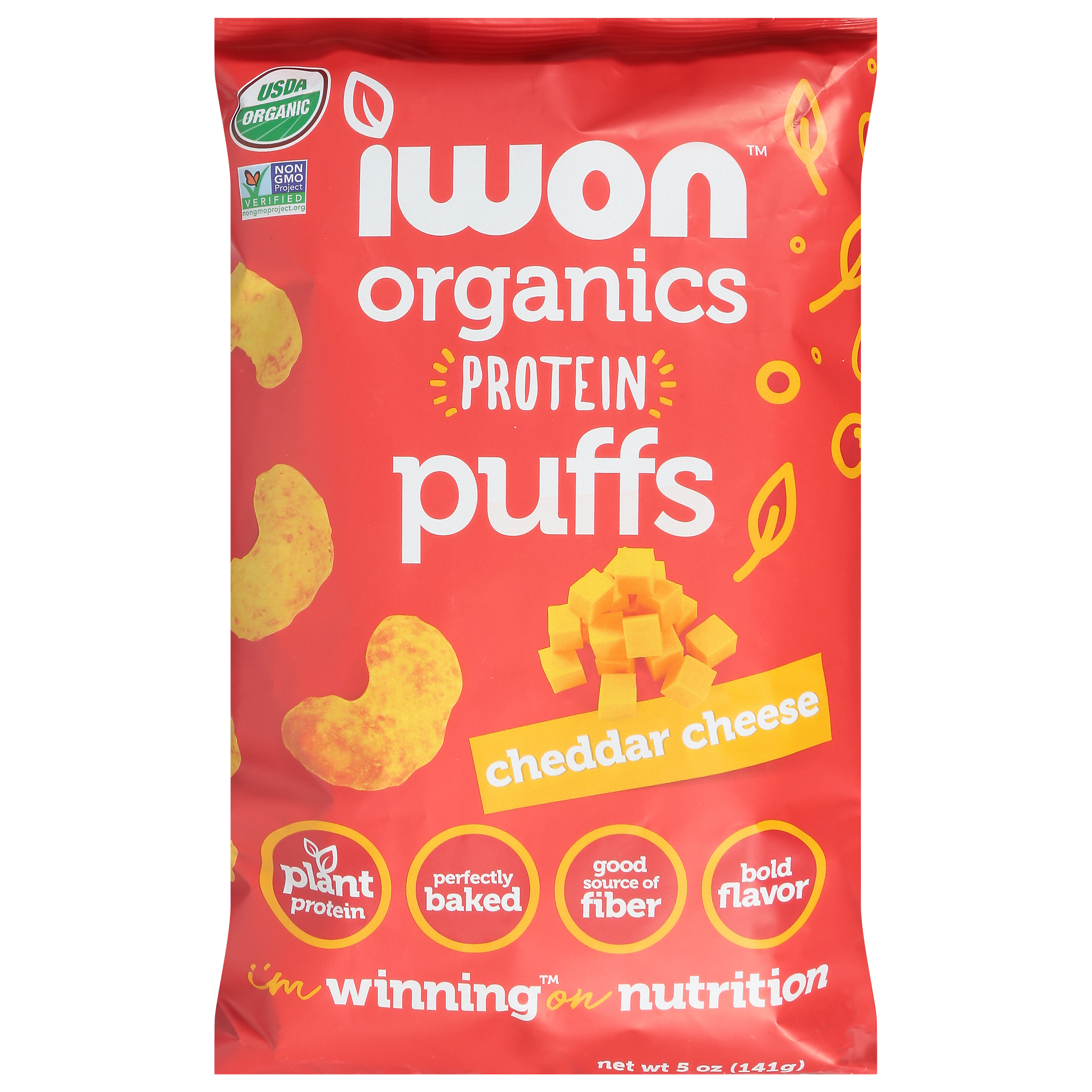 Iwon Organics Cheddar Cheese Protein Puffs