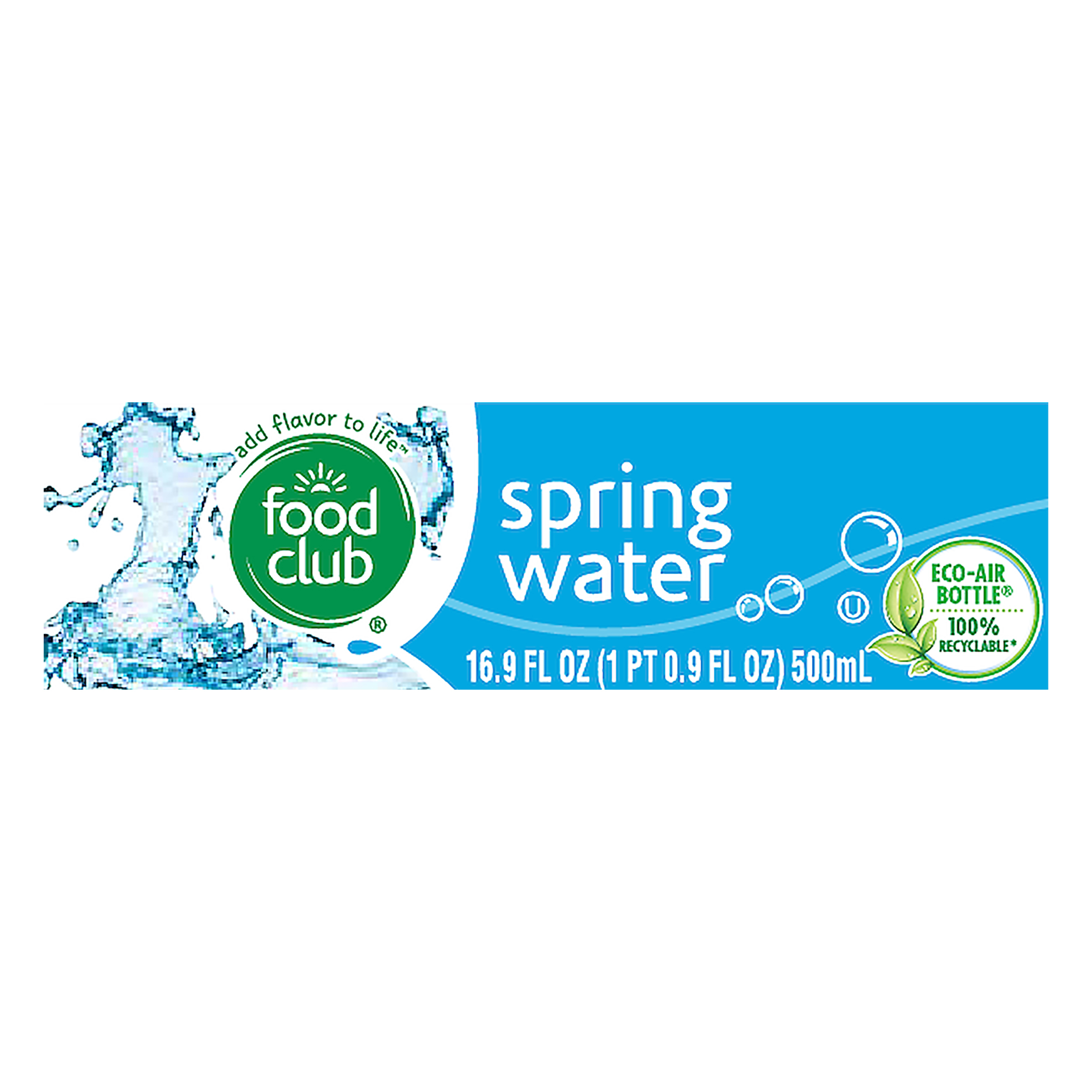 Food Club Spring Water 16.9 oz Bottle