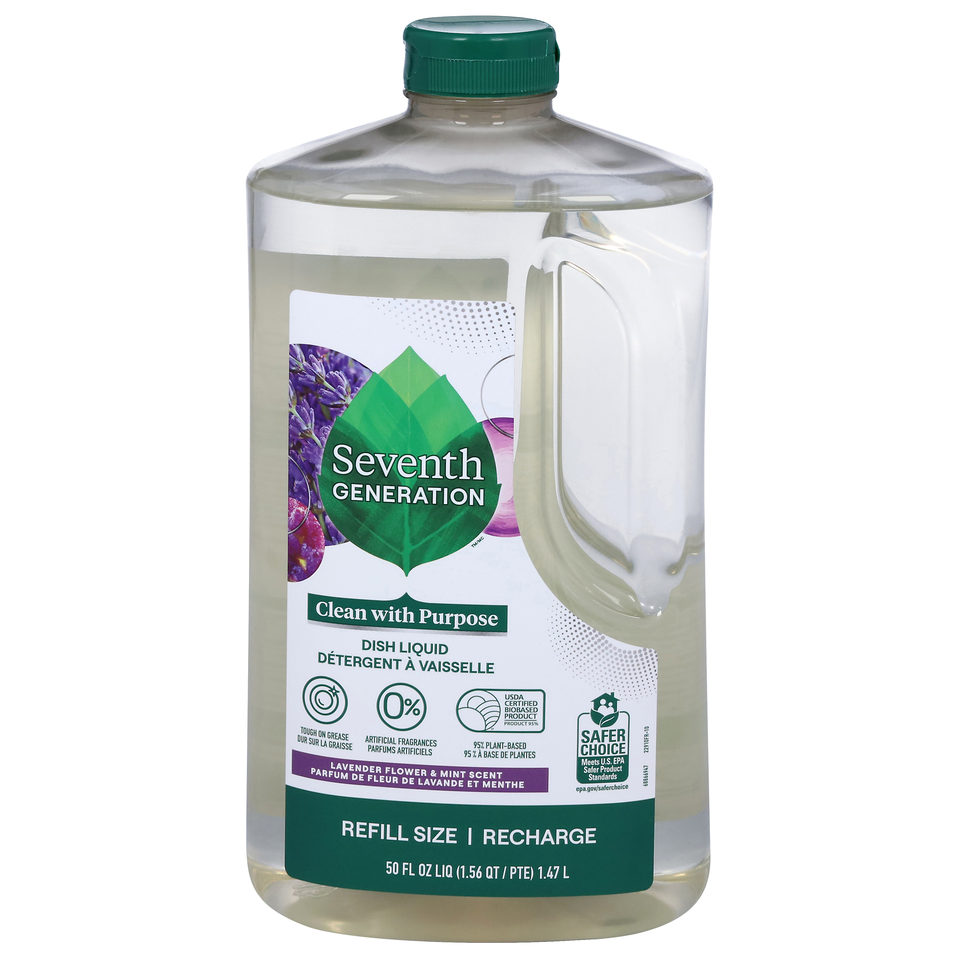 Seventh Generation Lavender Flower & Mint Scent Dish Liquid Refill Size