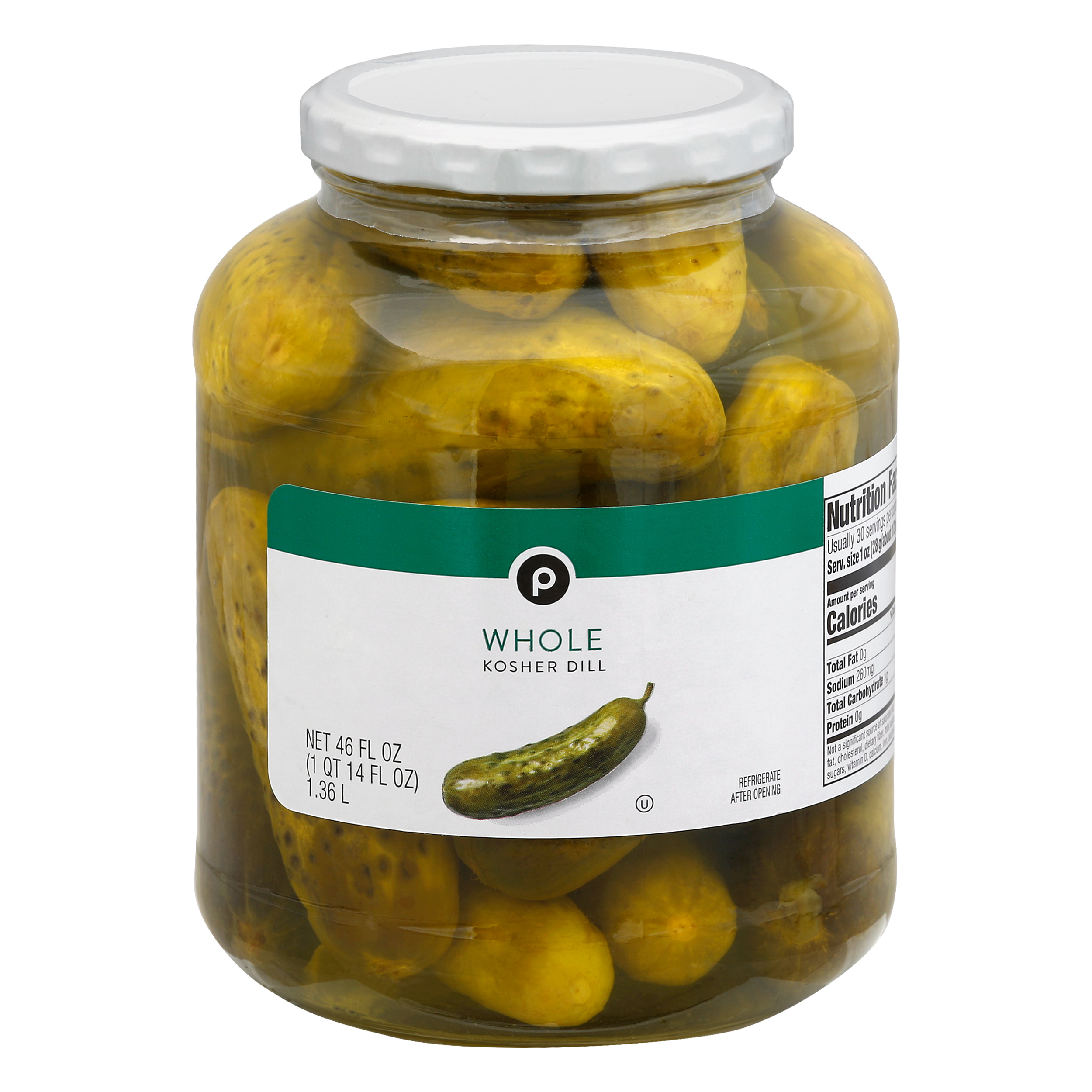 Publix Whole Kosher Dill Pickles 46.0 oz JAR