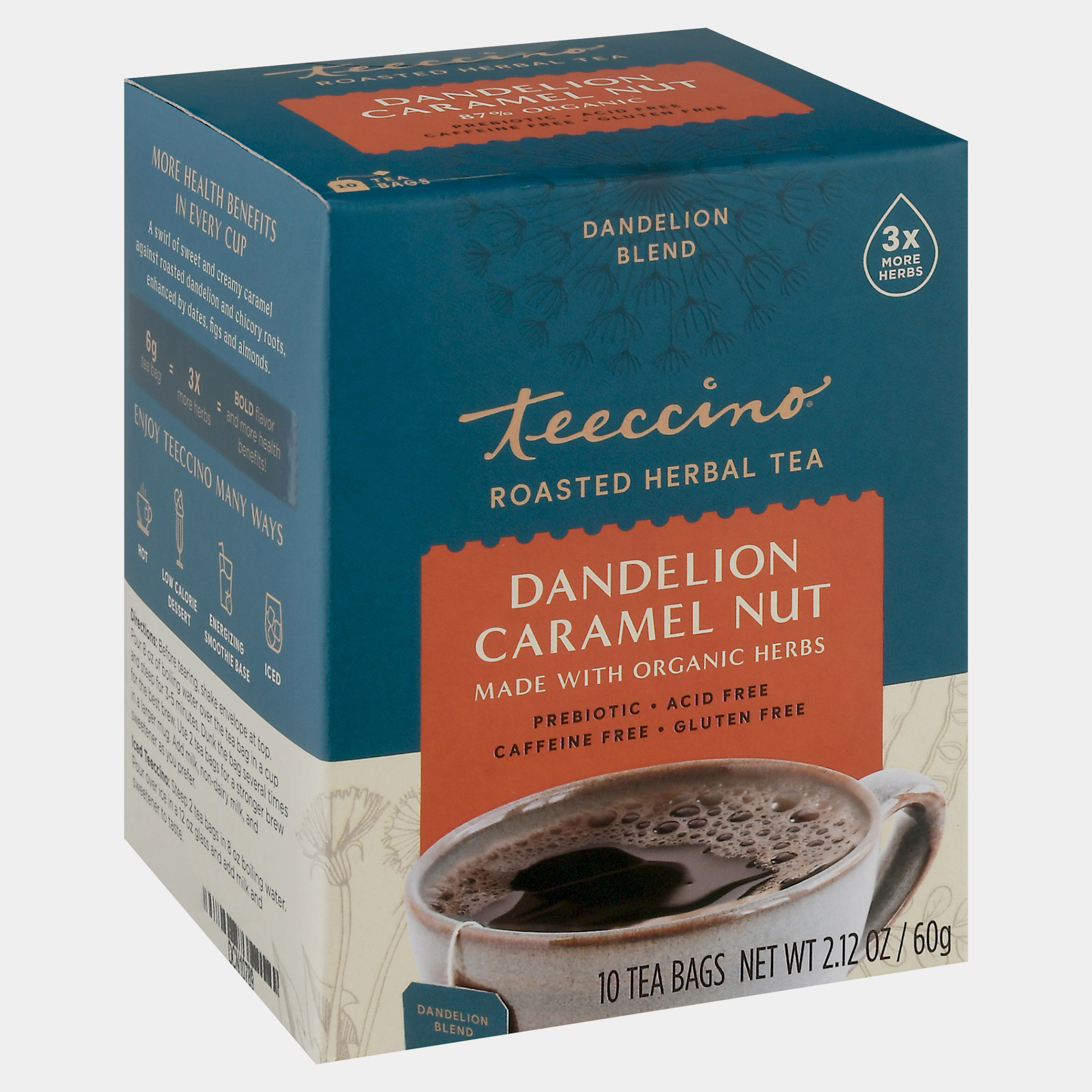 Teeccino Dandelion Caramel Nut Herbal Tea Bags