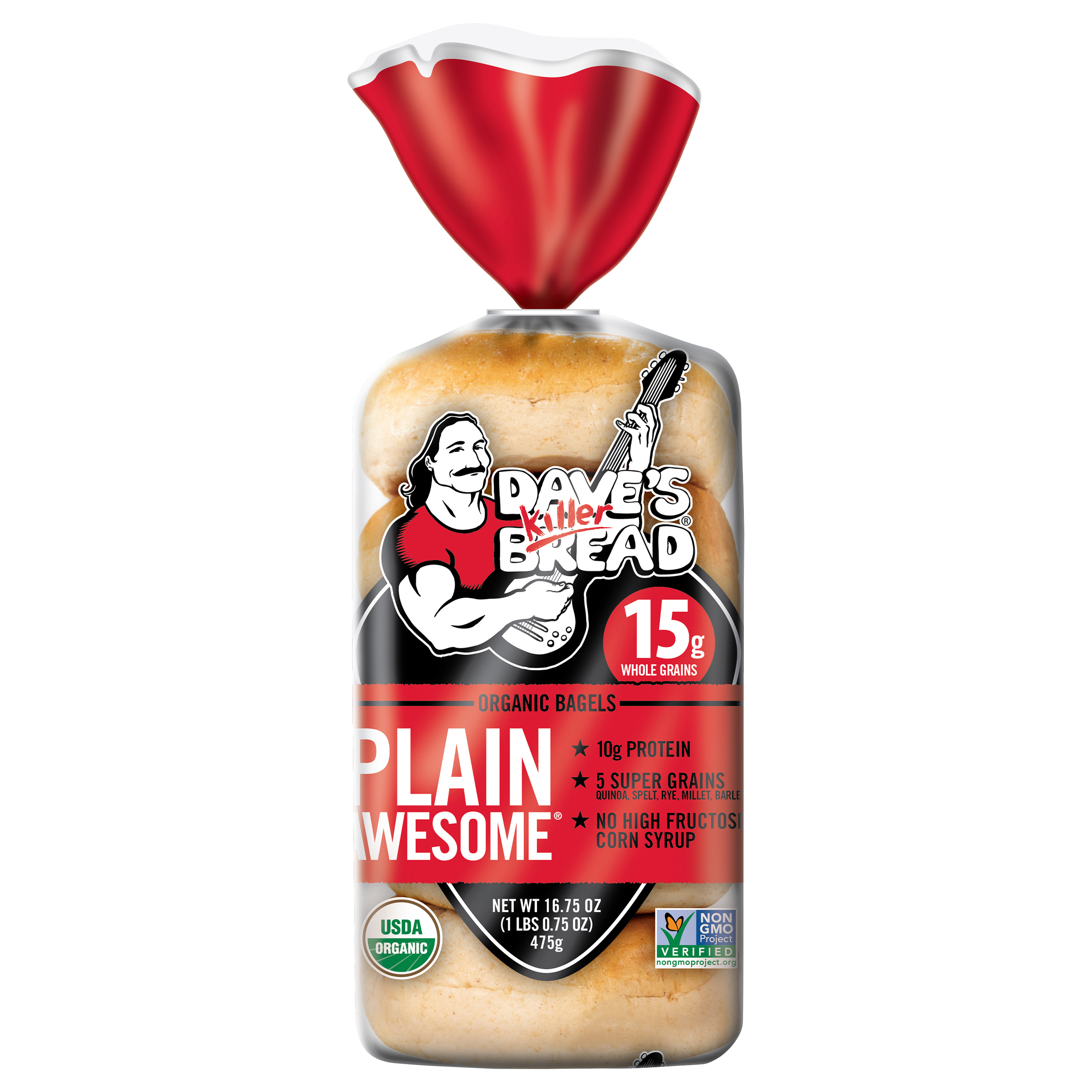 Dave's Killer Bread Organic Plain Awesome Bagels