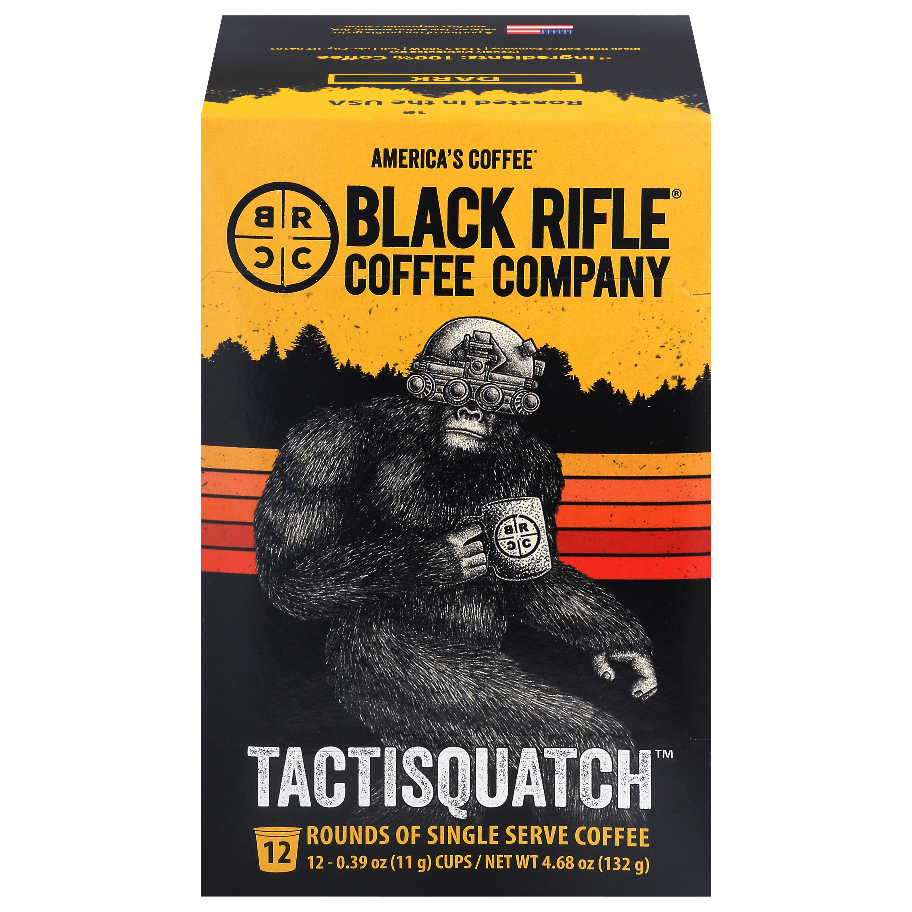 Black Rifle Coffee Company Dark Tactisquatch Coffee 12 - 0.39 oz Single Serve Cups