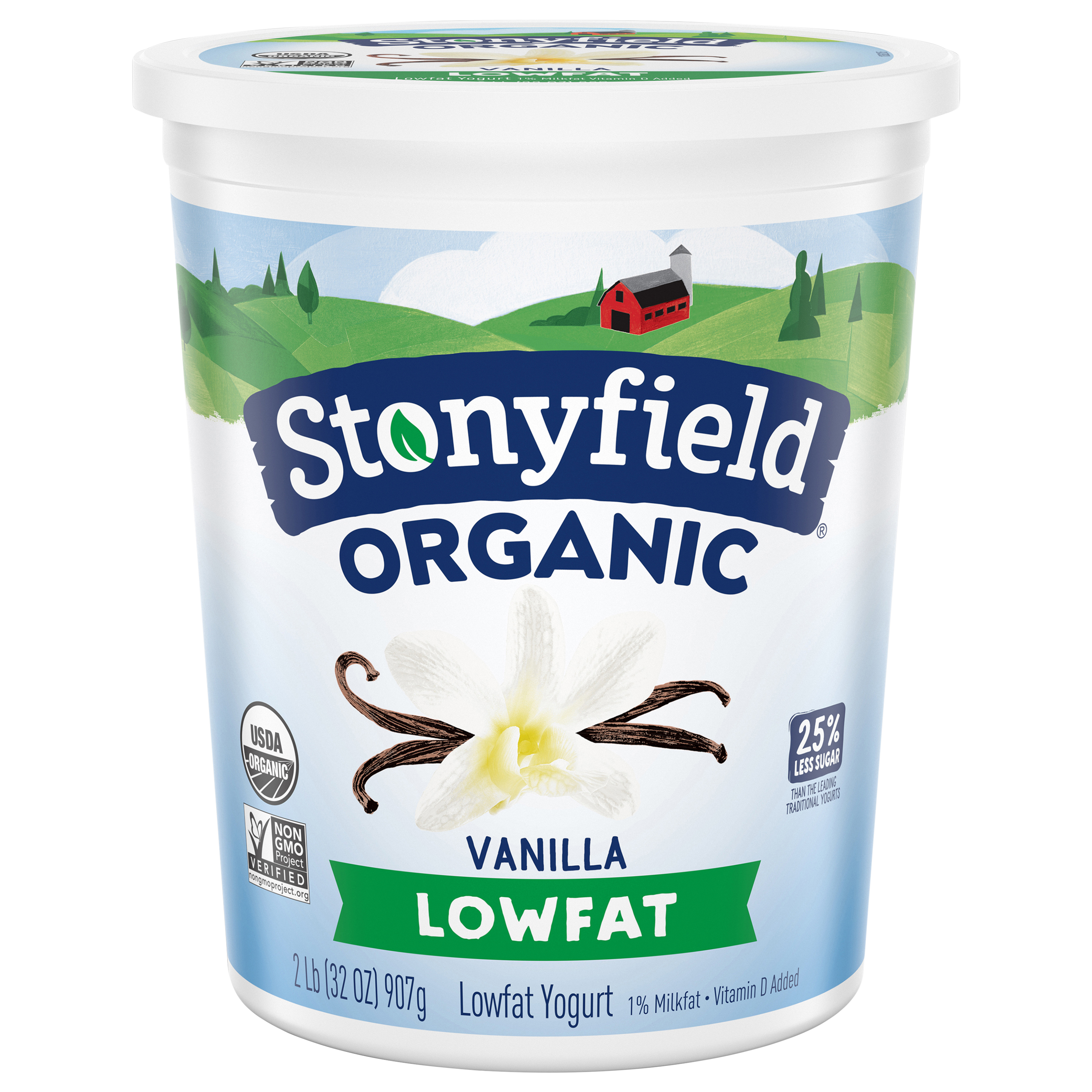 Stonyfield Organic Lowfat Yogurt, Vanilla, 32 oz.